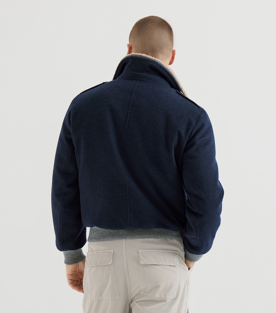 Brunello Cucinelli Mens Cashmere Bomber Jacket Image 3