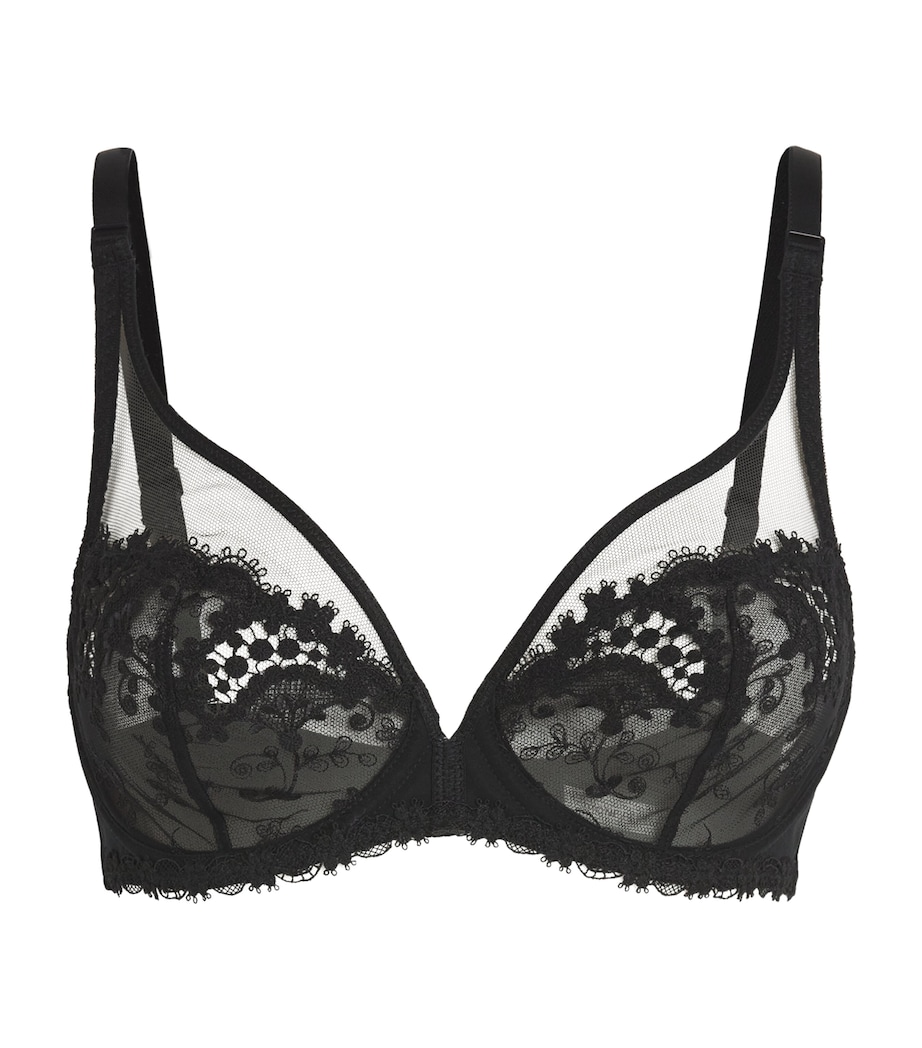 Embroidered Wish Plunge Bra 015 NOIR Image 1