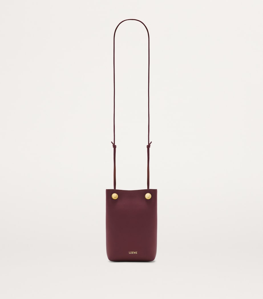 Leather Pebble Cross-Body Bag DARK BURGUNDY Image 5