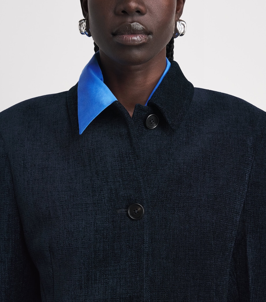 Jil Sander Womens Chenille Car Coat Midnight Image 3