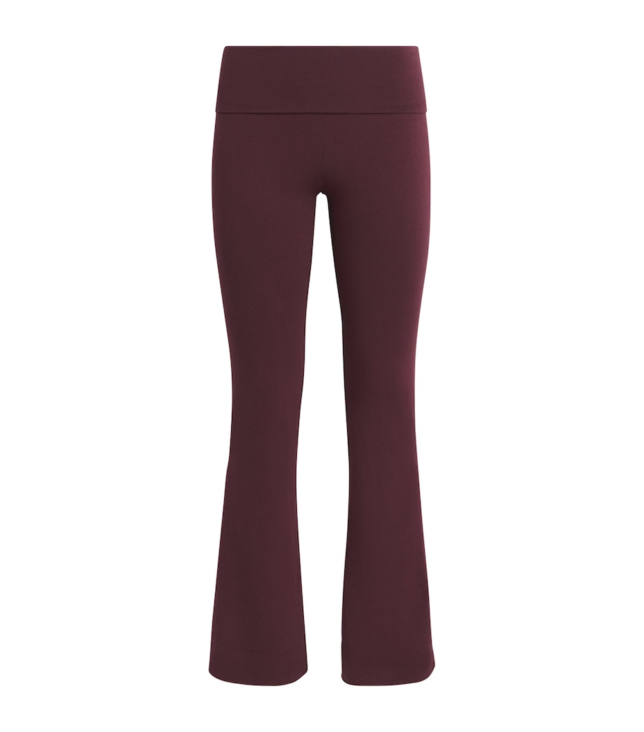 Skims Womens Cotton Jersey Foldover Trousers Currant Image 1