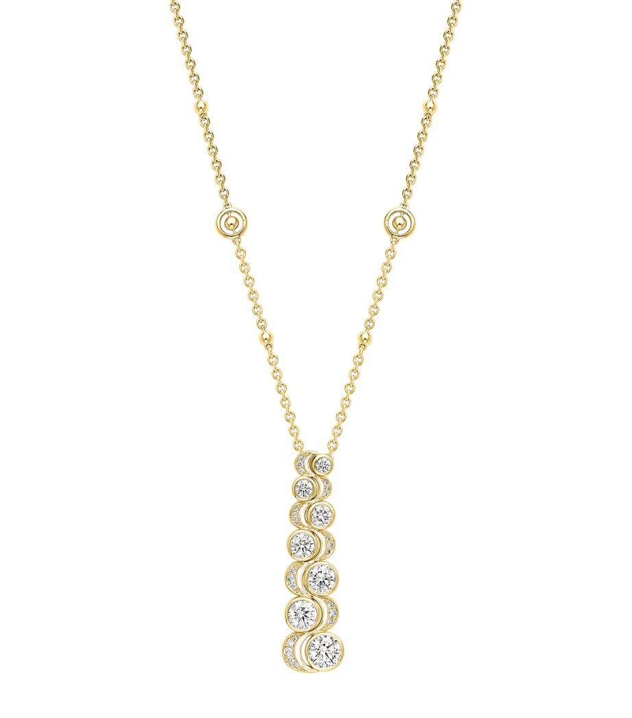 Yellow Gold and Diamond Over the Moon Necklace YELLOW GOLD Image 1