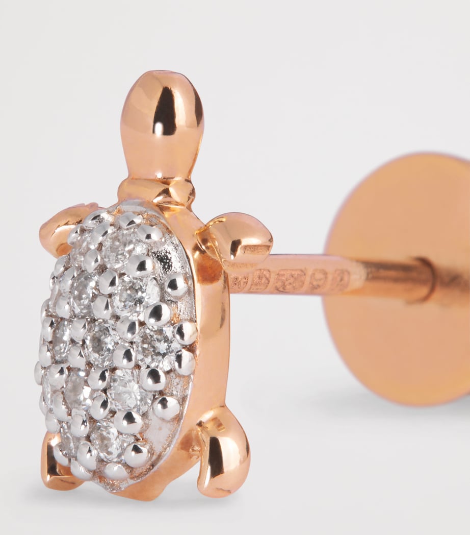 Rose Gold and Diamond Turtle Single Stud Earring ROSE GOLD Image 5