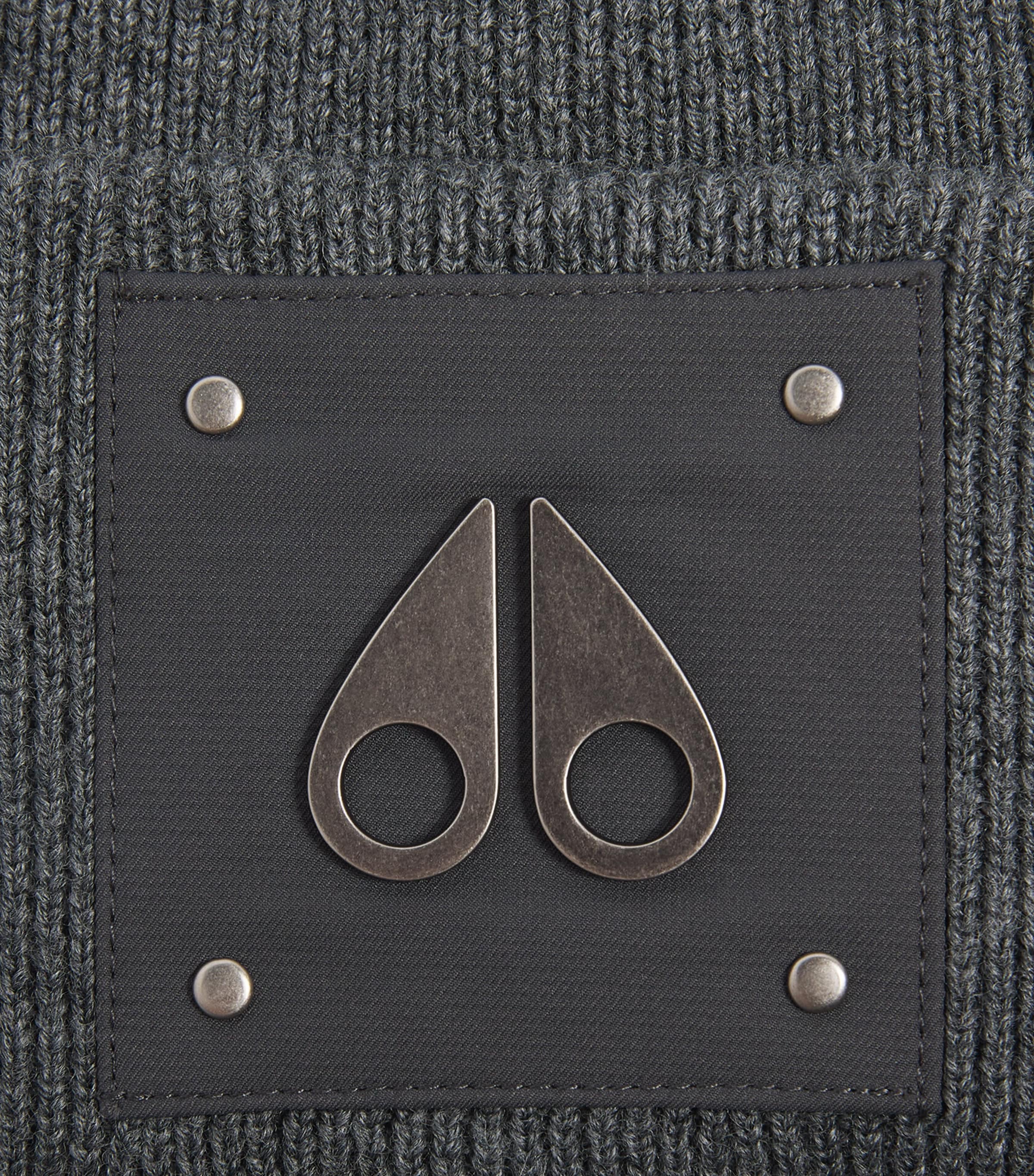 Moose Knuckles Wool Logo Beanie Cement Image 3