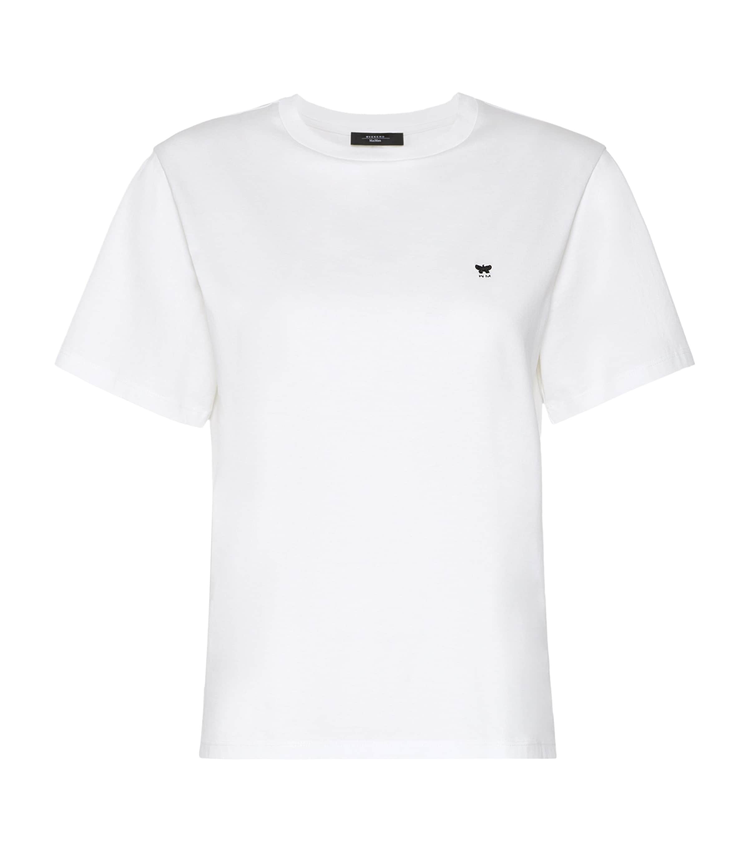 Weekend Max Mara Womens Cotton Embroidered T-Shirt White Image 1