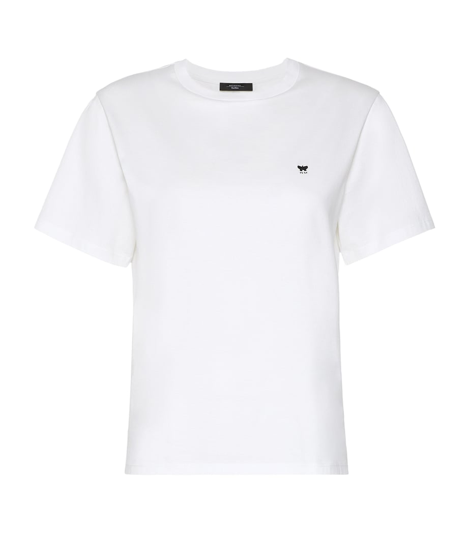 Weekend Max Mara Womens Cotton Embroidered T-Shirt White Image 1