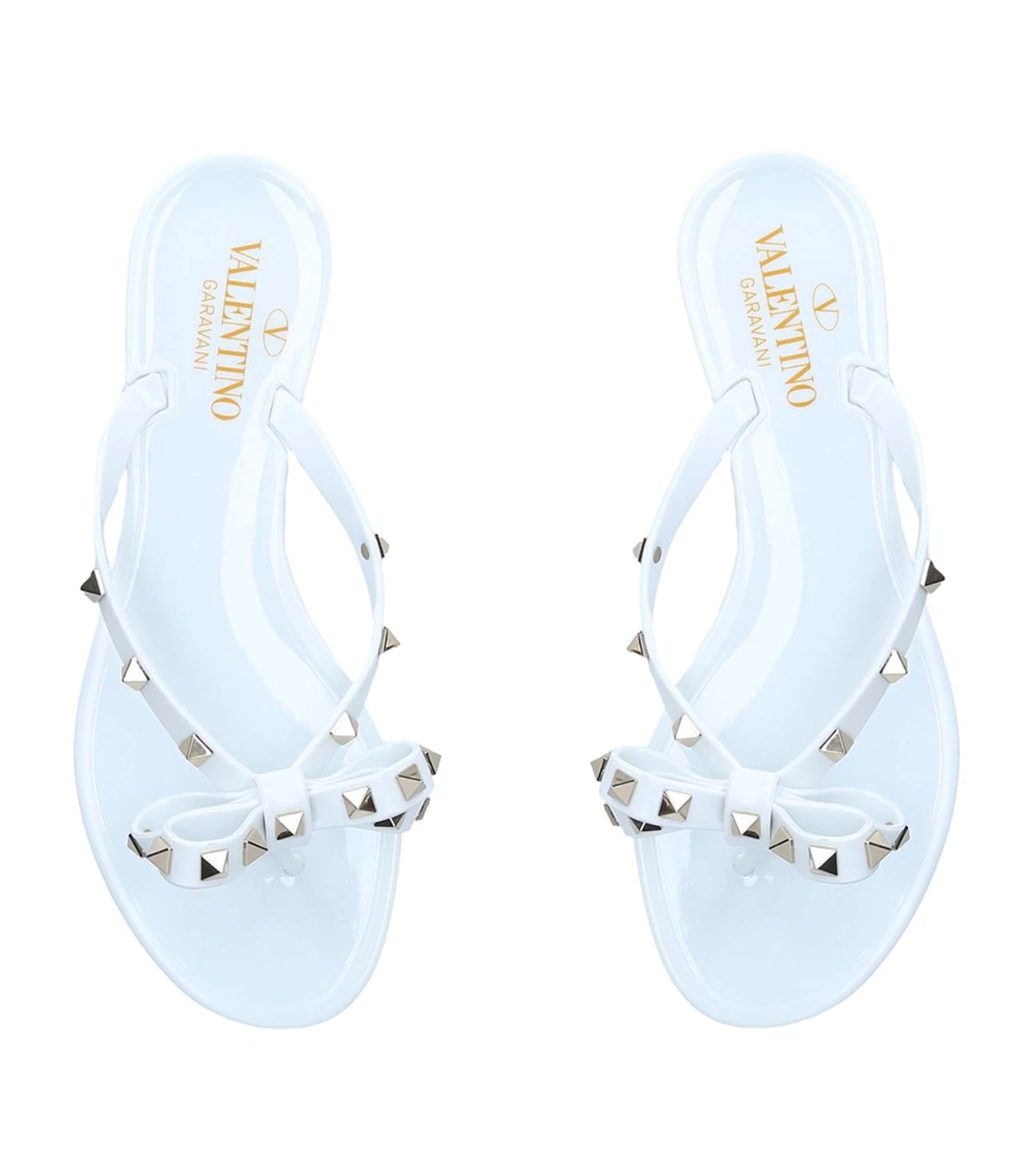 Knotted Rockstud Flip Flops WHITE Image 4