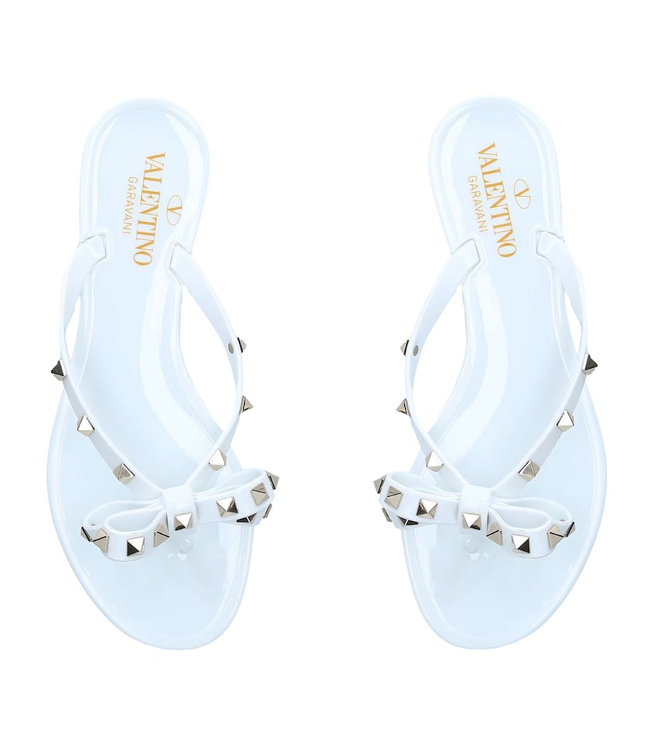 Knotted Rockstud Flip Flops WHITE Image 4
