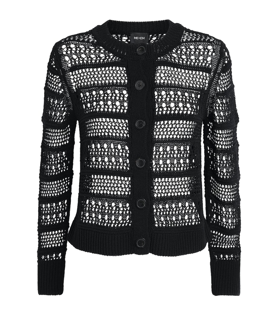 ME+EM Womens Open-Stitch Cardigan Black Image 1