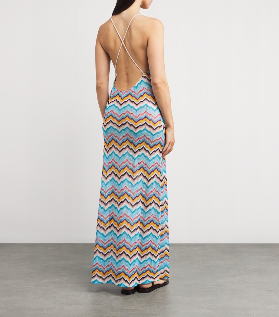 Zigzag Halterneck Maxi Dress S72LG MULTICOLOR Image 3