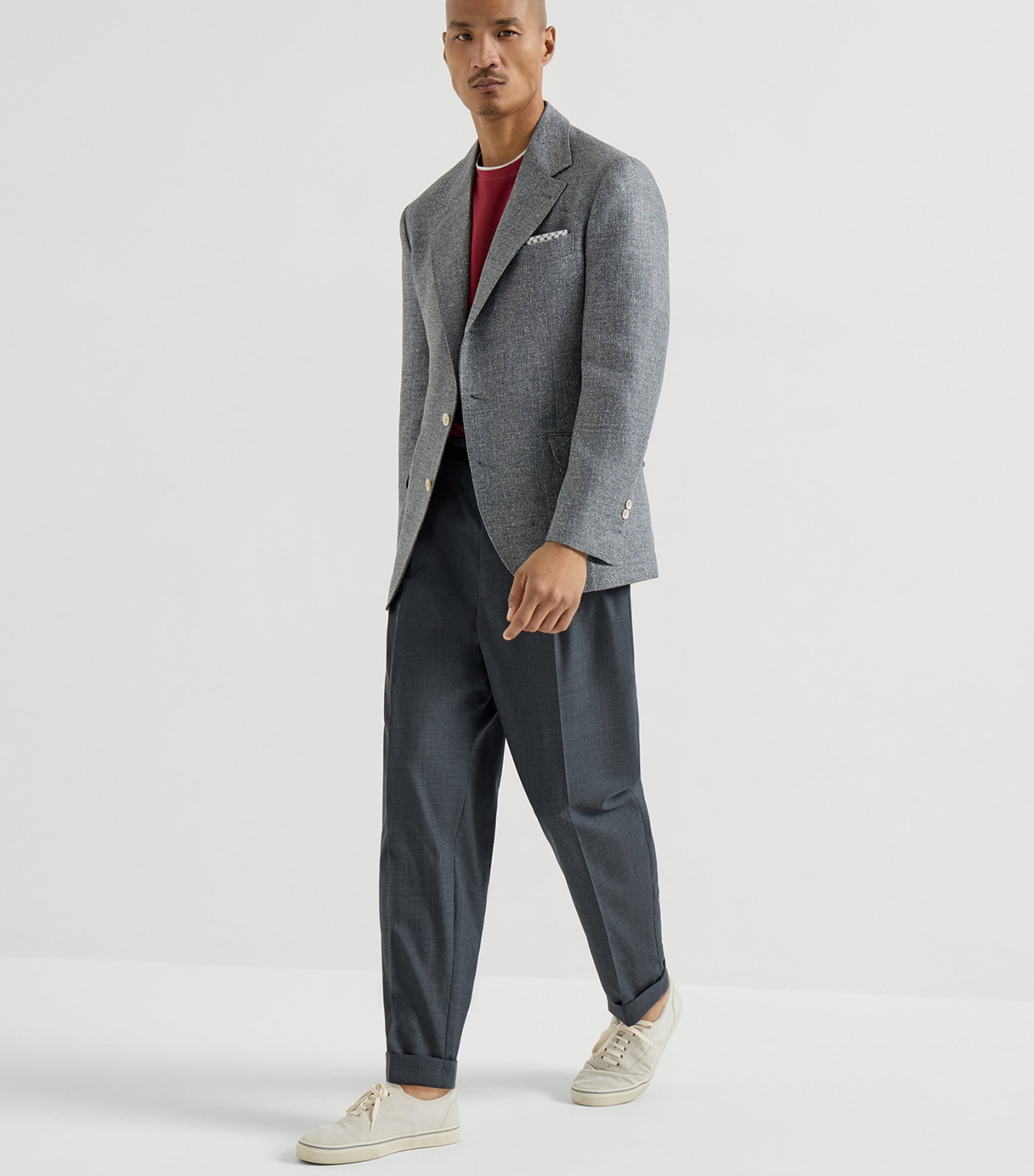 Brunello Cucinelli Mens Silk-Linen-Wool Blazer Image 5