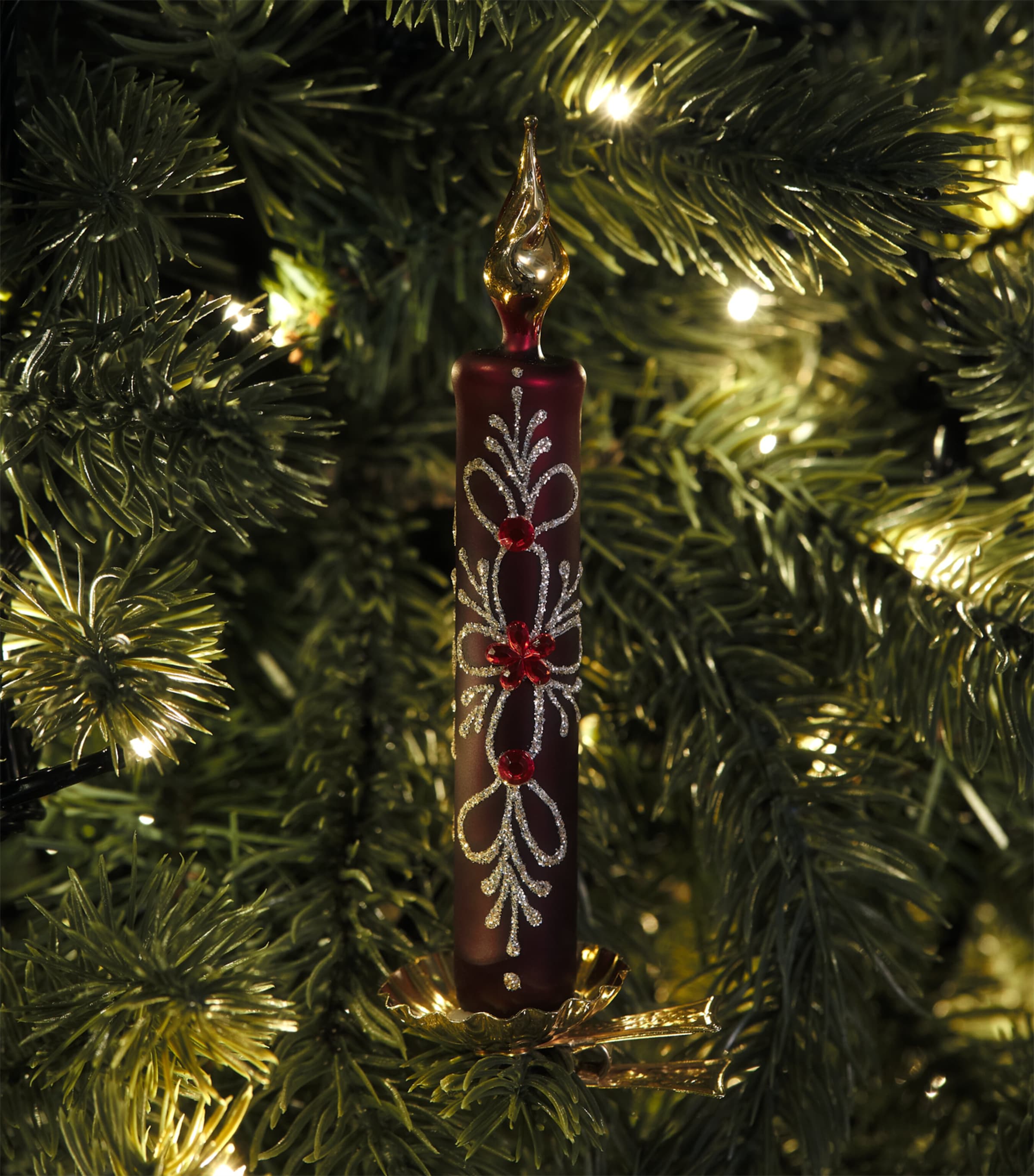 Harrods Crystal-Embellished Candle Clip Red Matt Image 3