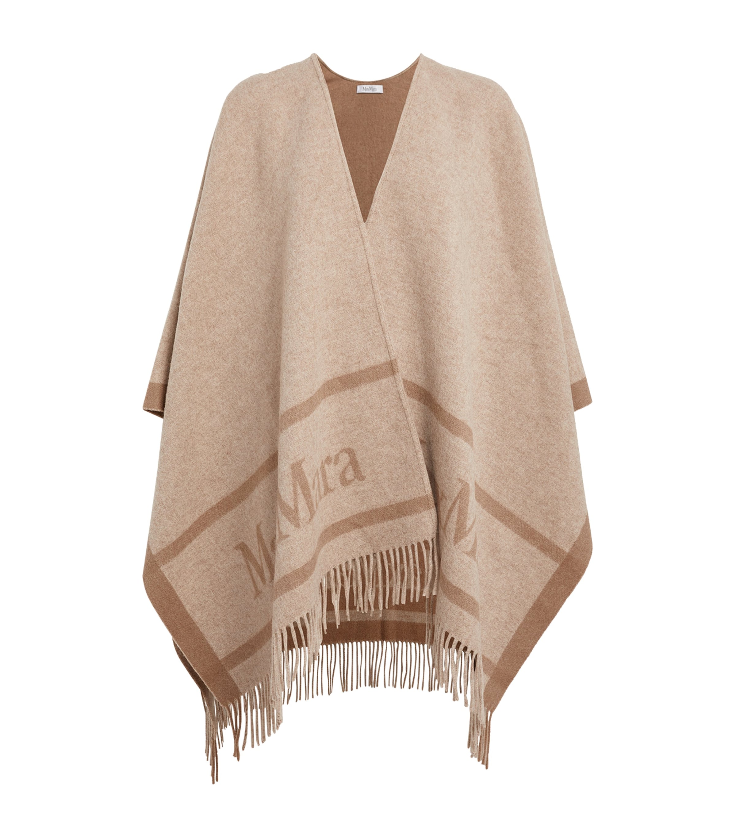 Max Mara Wool Jacquard Hilde Cape In Brown