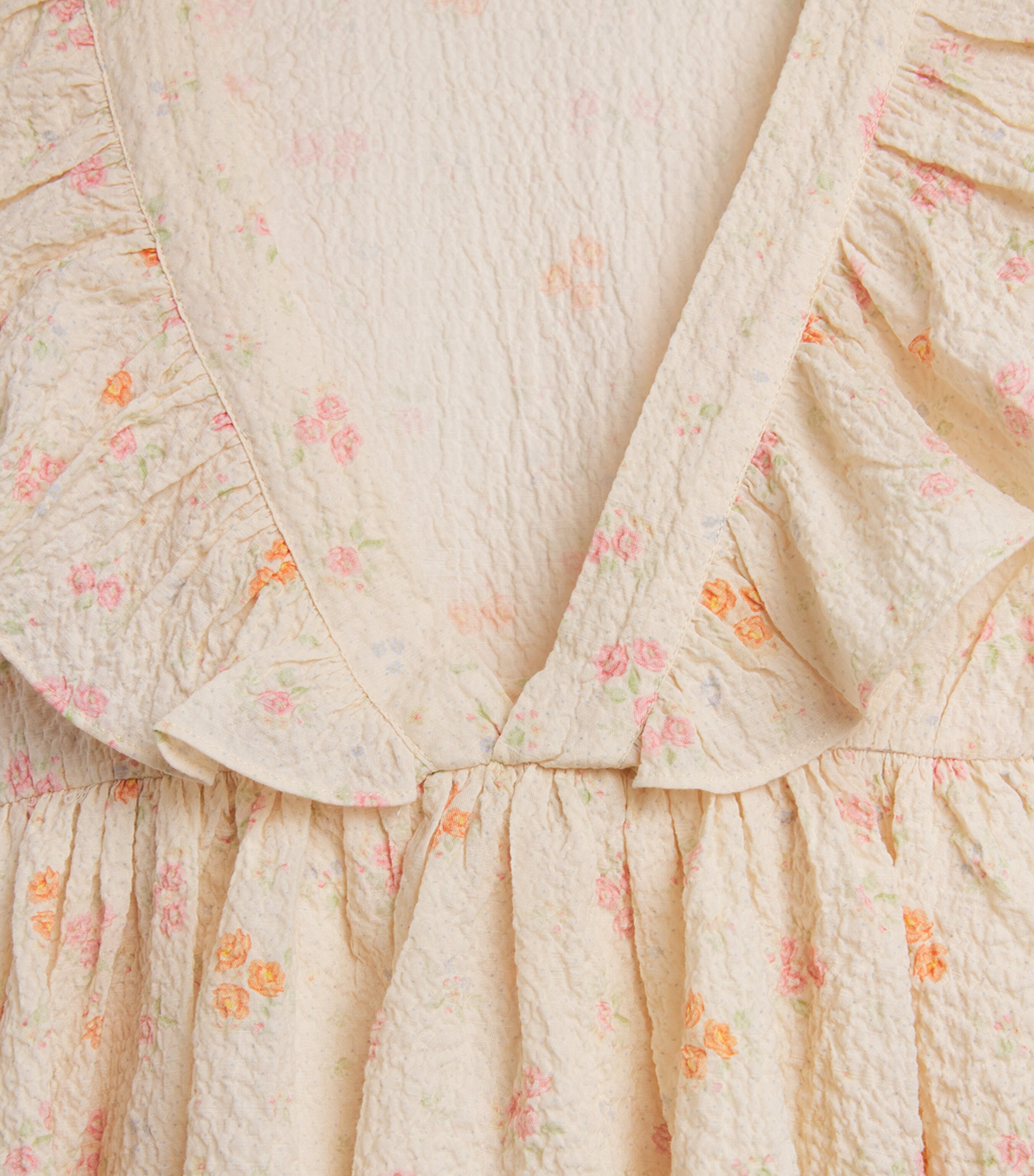 KONGES SLOJD Seersucker Floral Elin Frill Dress (18 Months-10 Years) Image 3