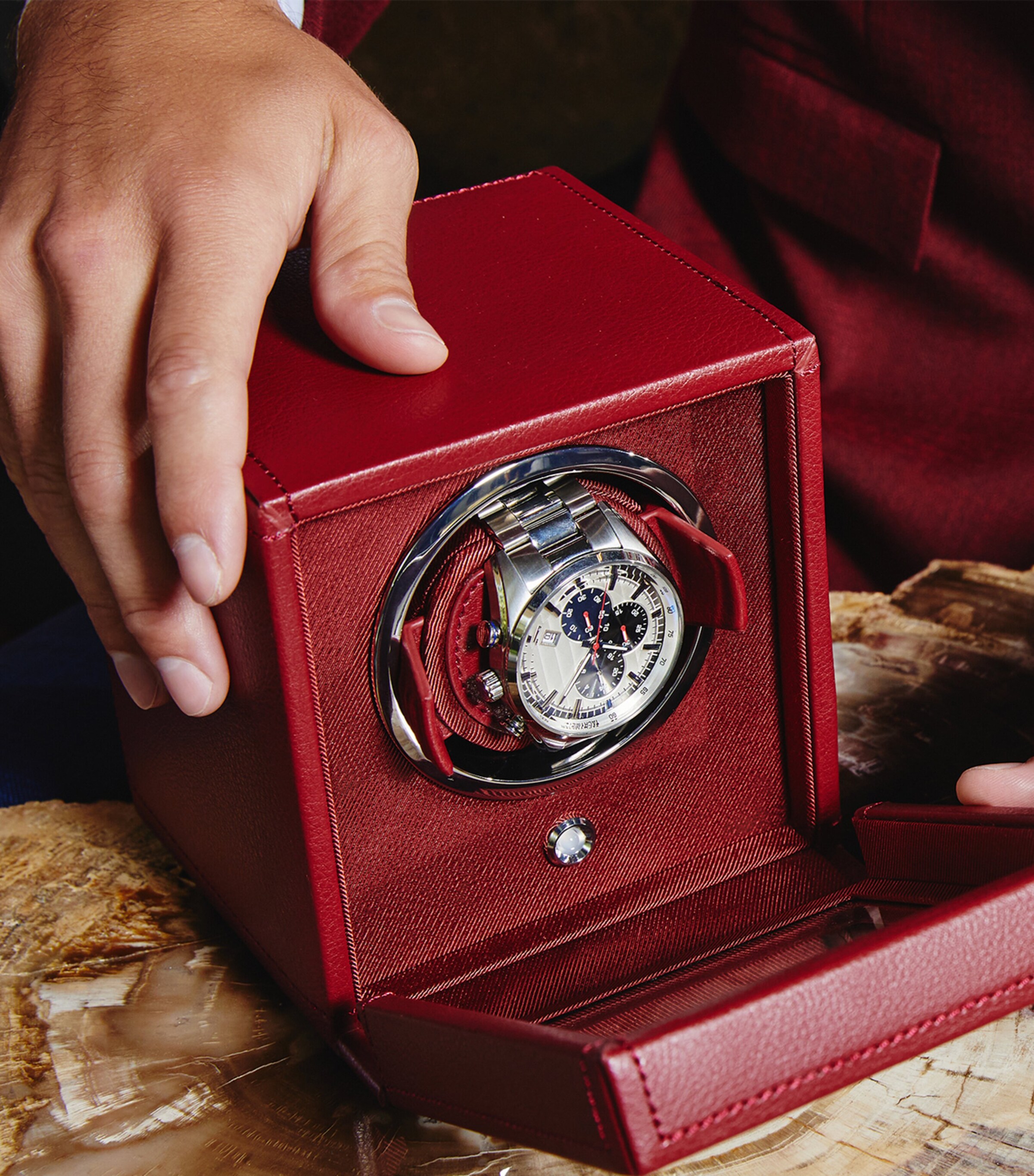 Cub Watch Winder with Cover BORDEAUX Image 4