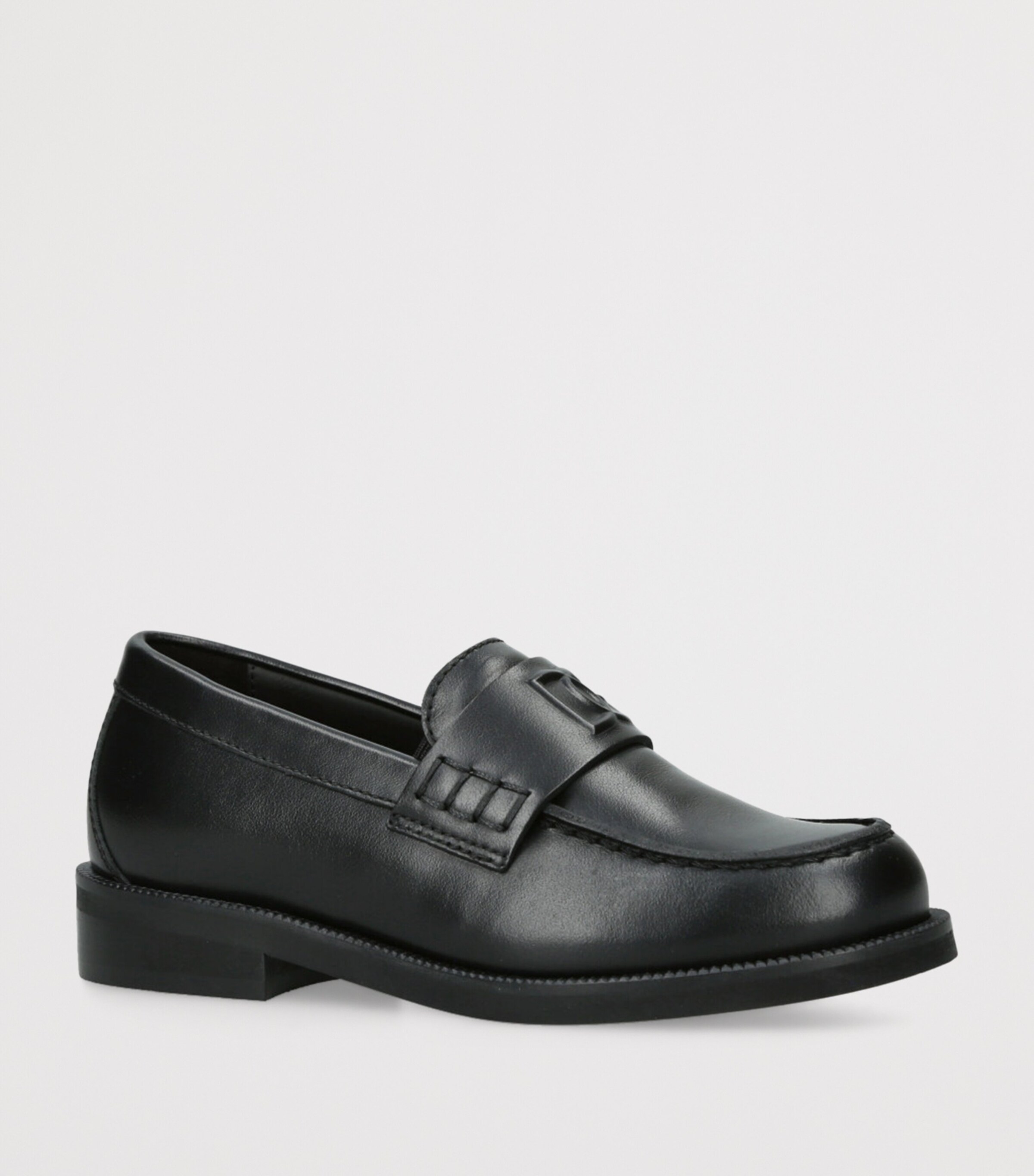 Leather Embossed DG Loafers BLACK Image 3