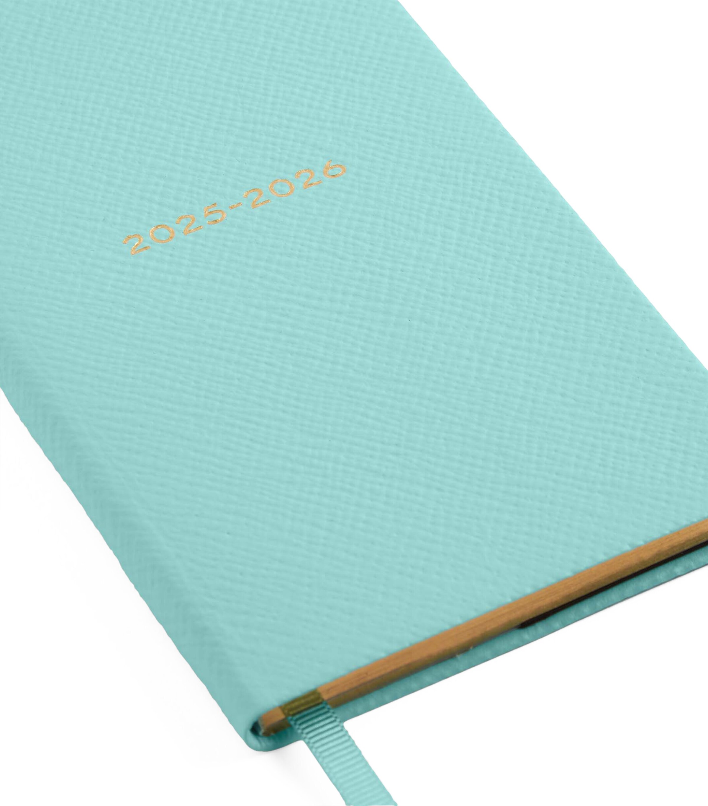Smythson Panama Leather Weekly Diary 2025 Bright Aqua Image 5