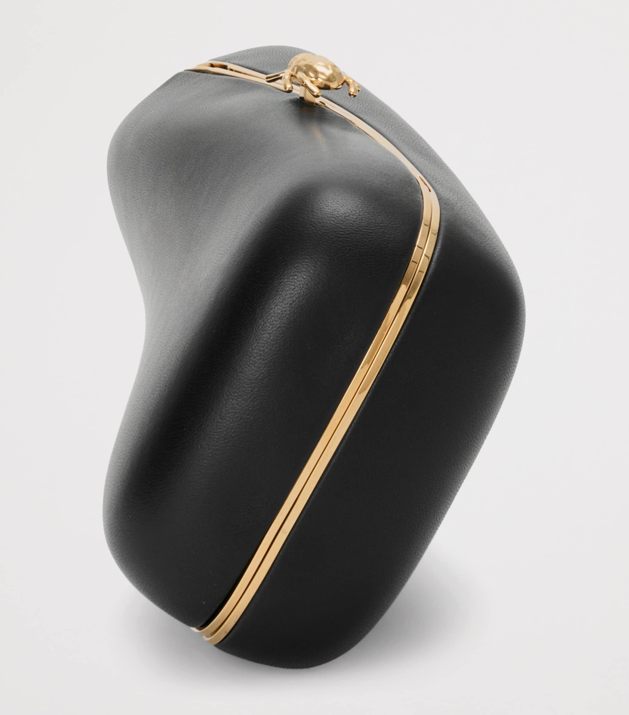 LOEWE Leather Twisted Minaudiere Clutch Bag Black Image 6
