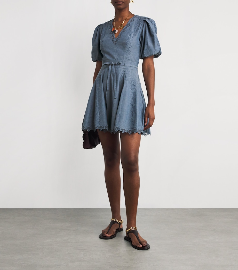 Embroidered Camila Mini Dress CHB CHAMBRAY Image 2