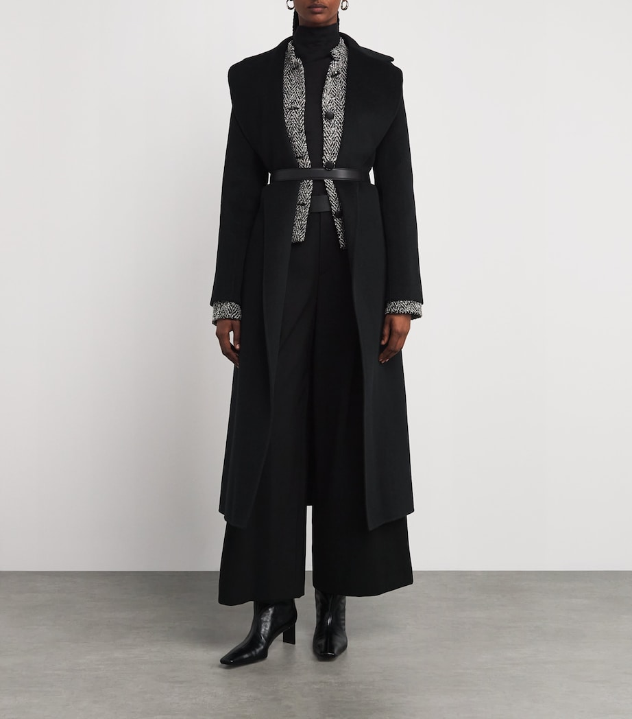 Double-Pleat Wide-Leg Trousers BLACK Image 2