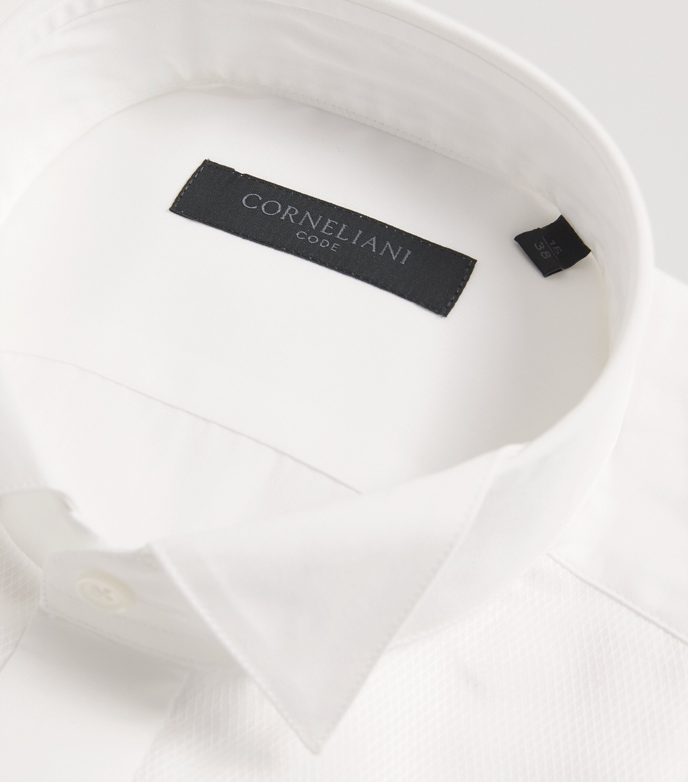 Corneliani Mens Cotton Evening Shirt Optical White Image 6