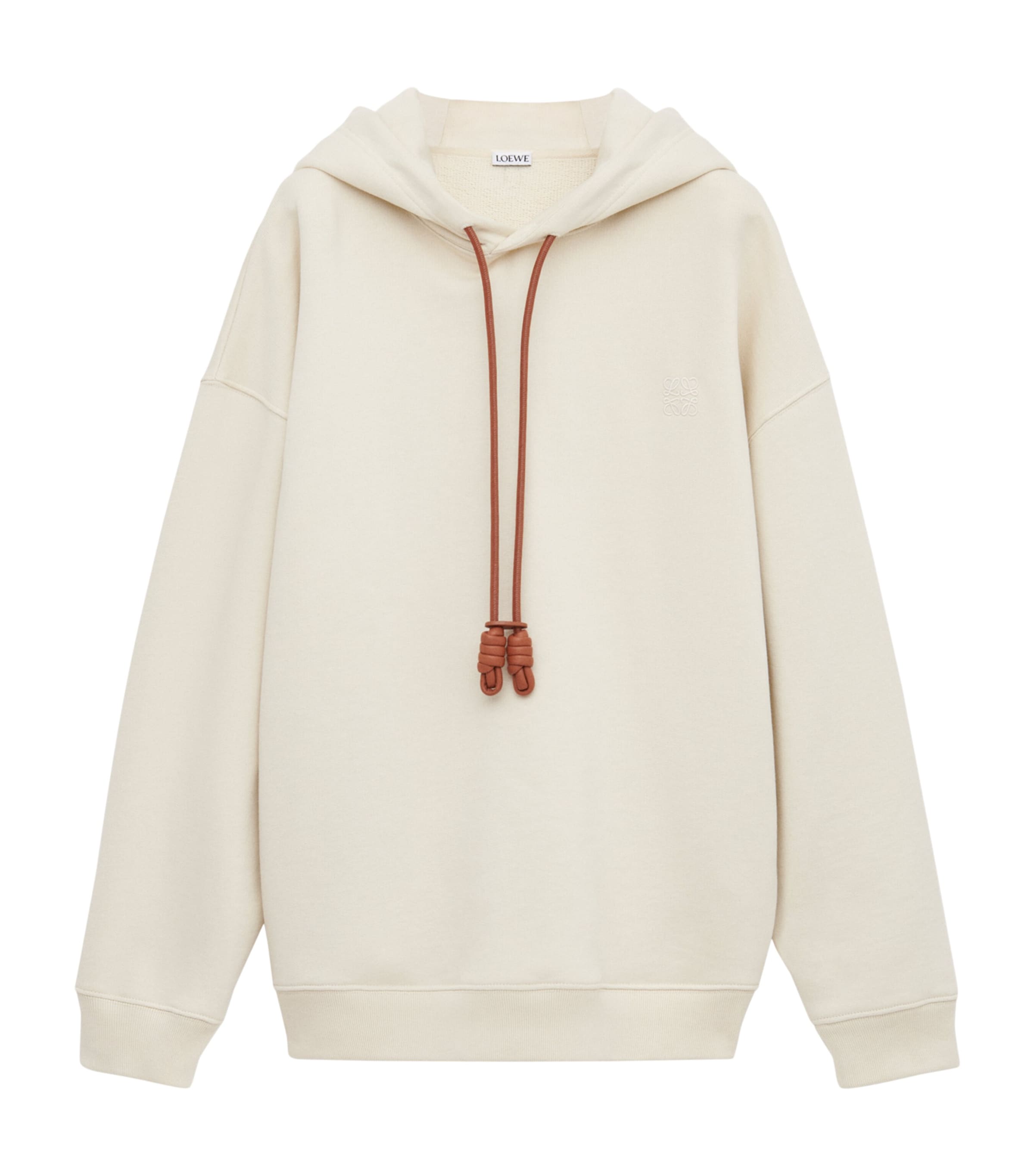 Cotton-Blend Anagram Hoodie ECRU Image 1