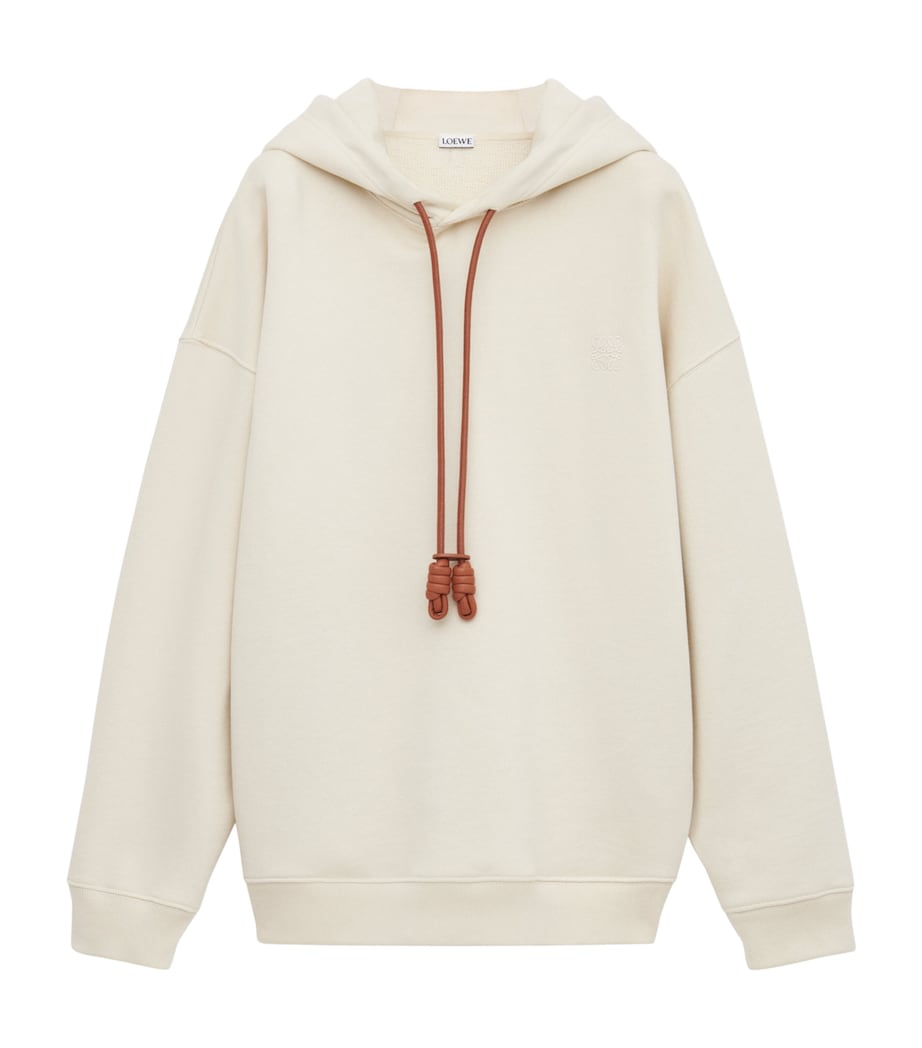 Cotton-Blend Anagram Hoodie ECRU Image 1