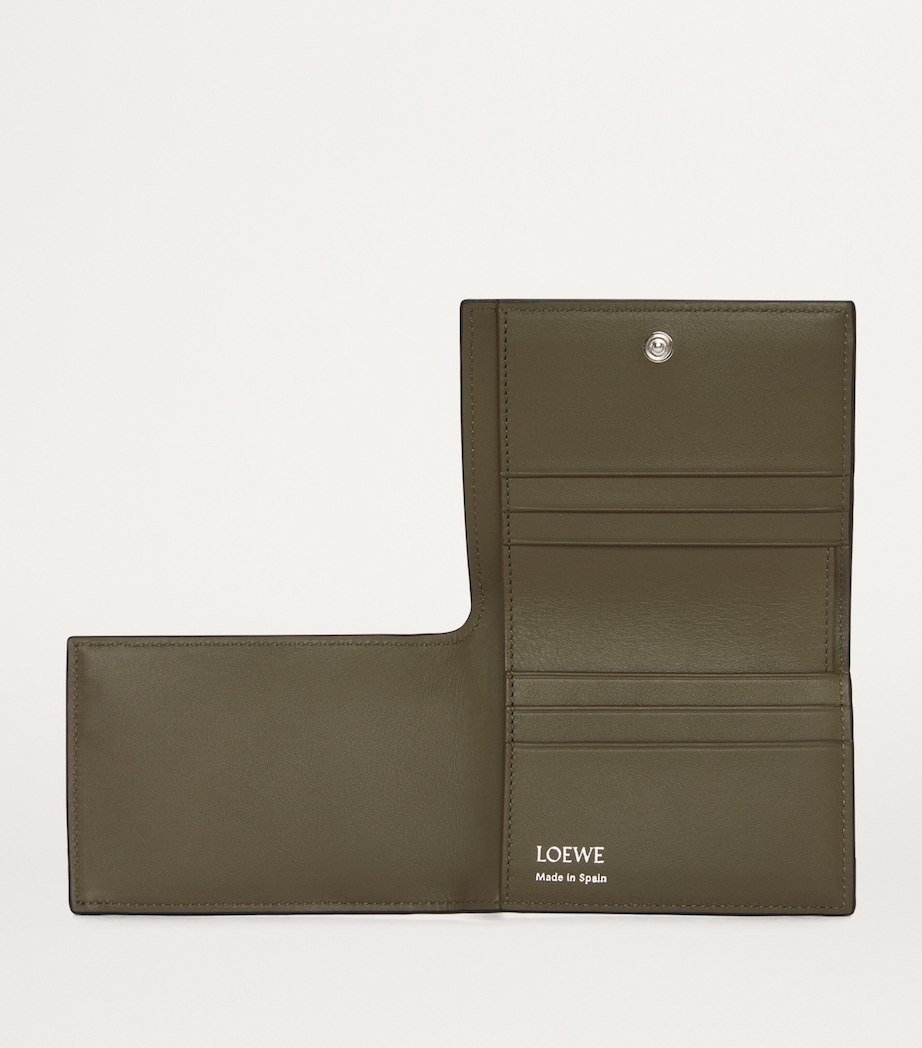 Leather Folded Wallet BLACK/DARK KHAKI Image 2