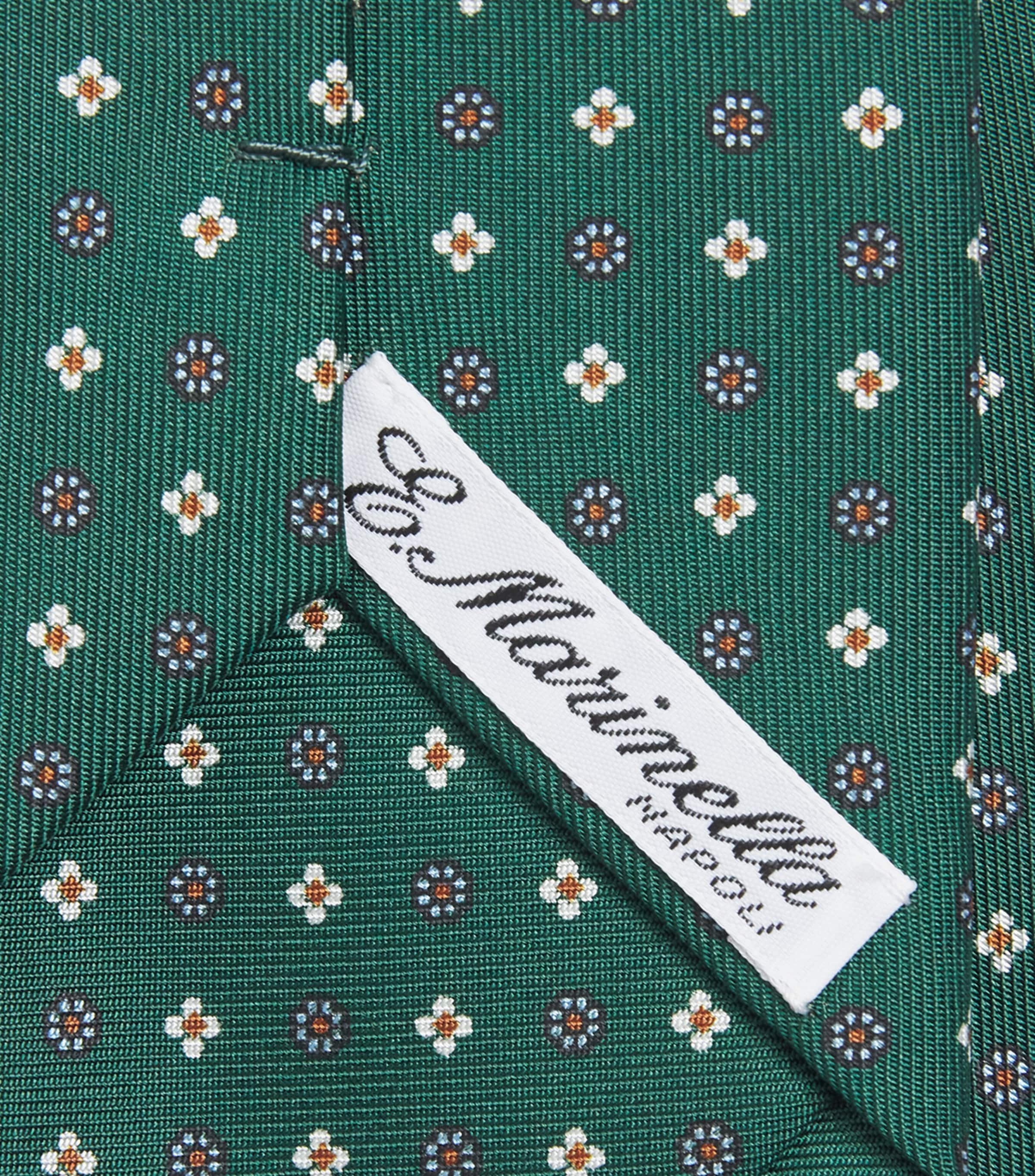 E. Marinella Silk Floral Tie Green Image 3