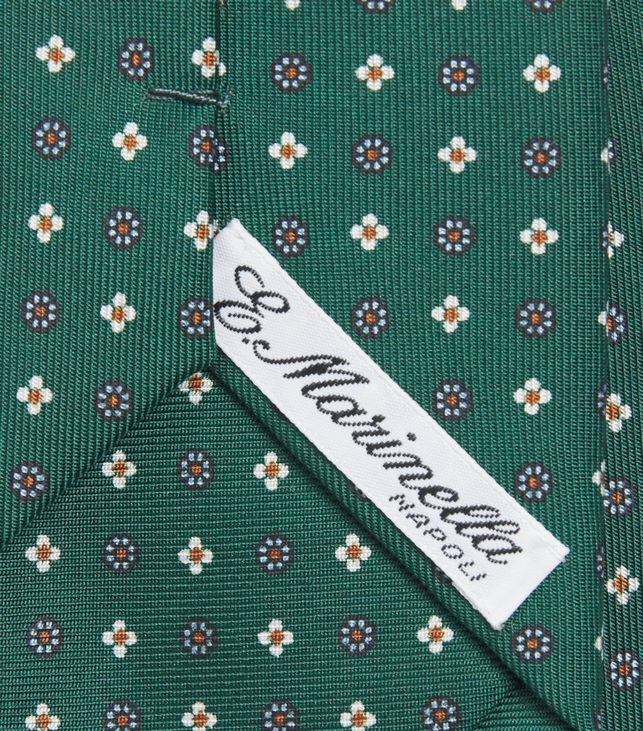 E. Marinella Silk Floral Tie Green Image 3