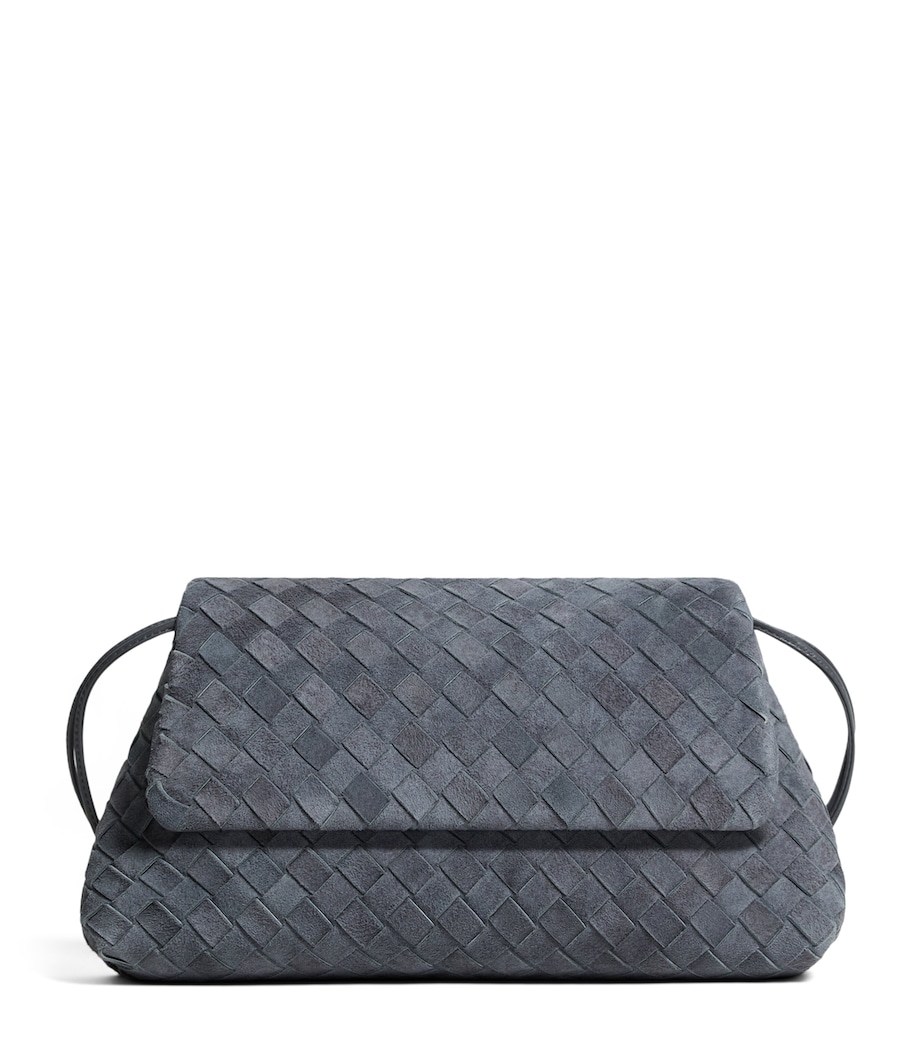 Bottega Veneta Suede Intrecciato Giorno Shoulder Bag Image 1