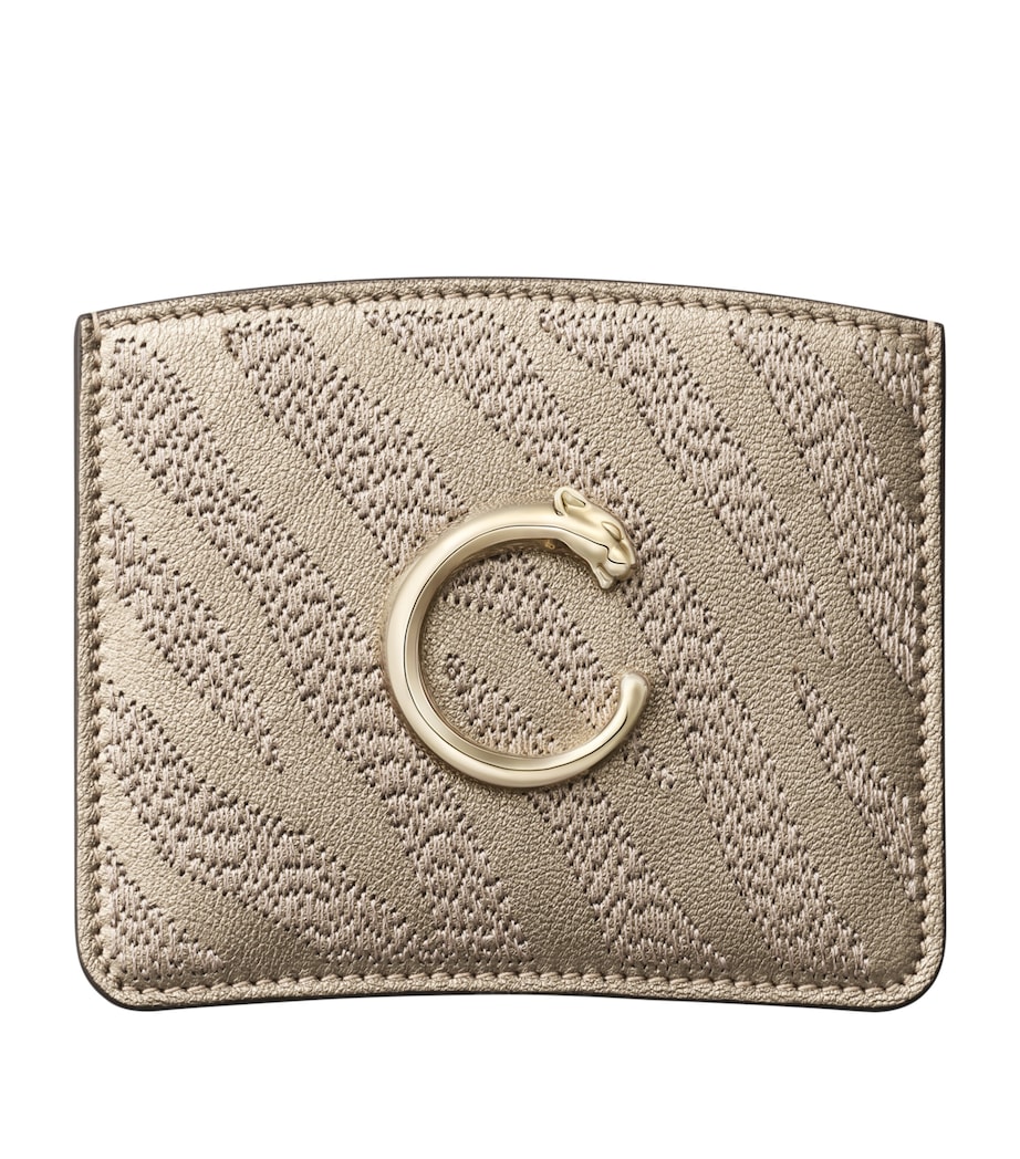 Cartier Lambskin Panthère de Cartier Card Holder Golden Image 1