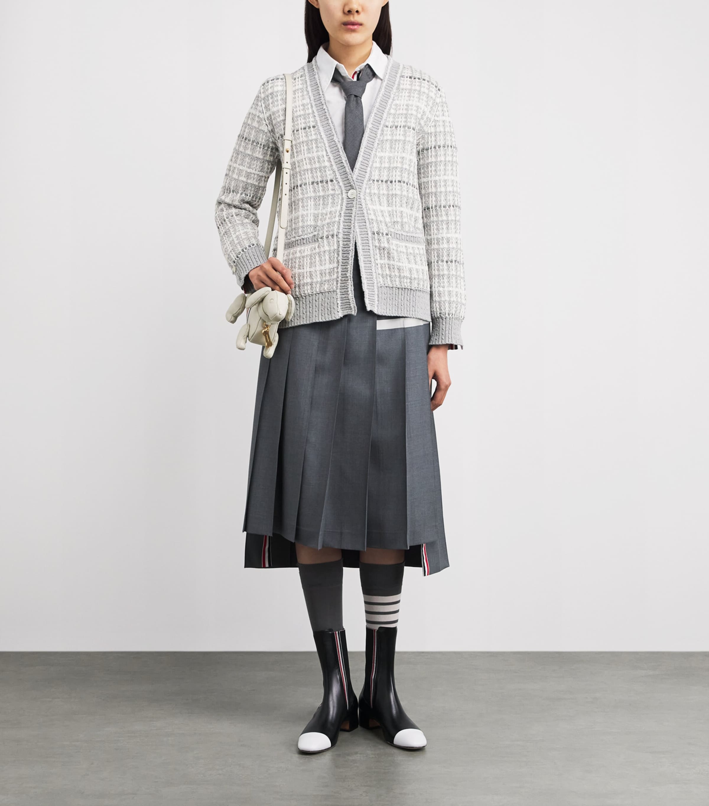Thom Browne Leather Mid-Calf Chelsea Boots 40 Blk/wht Image 4