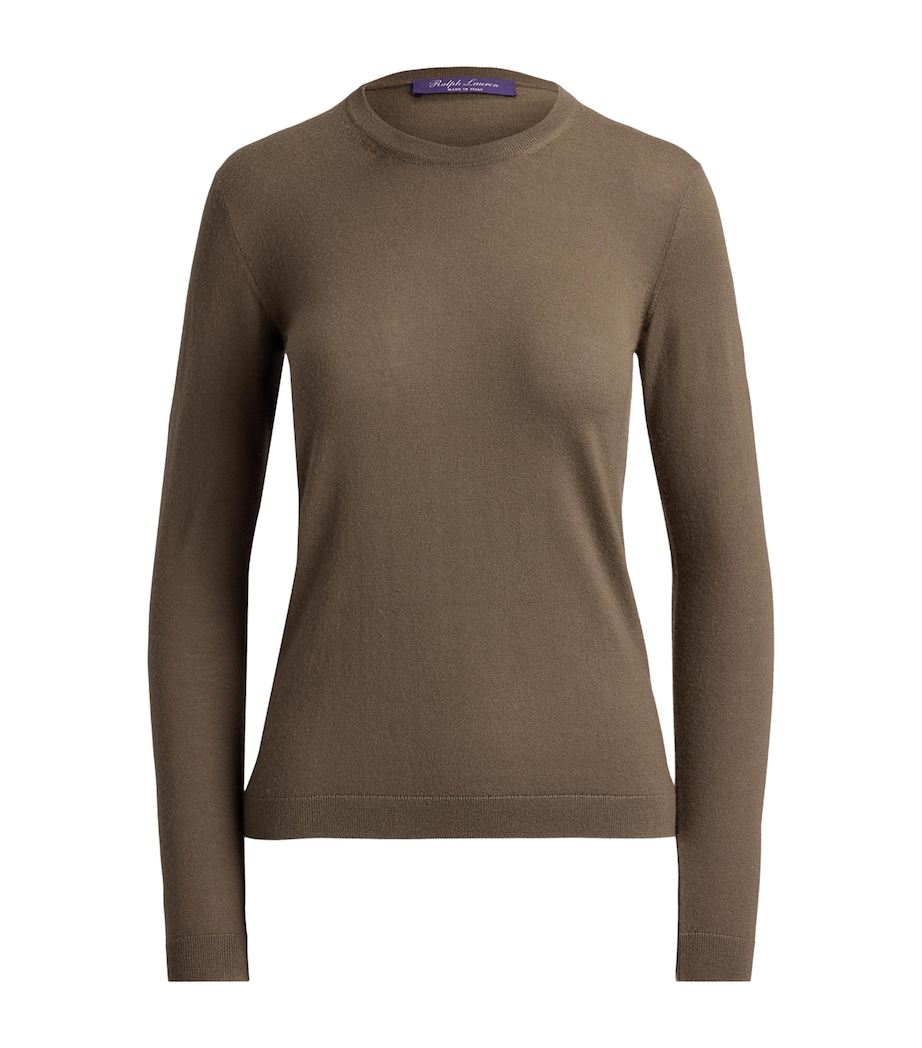 Ralph Lauren Collection Womens Cashmere Crew-Neck Sweater Portobello Image 1