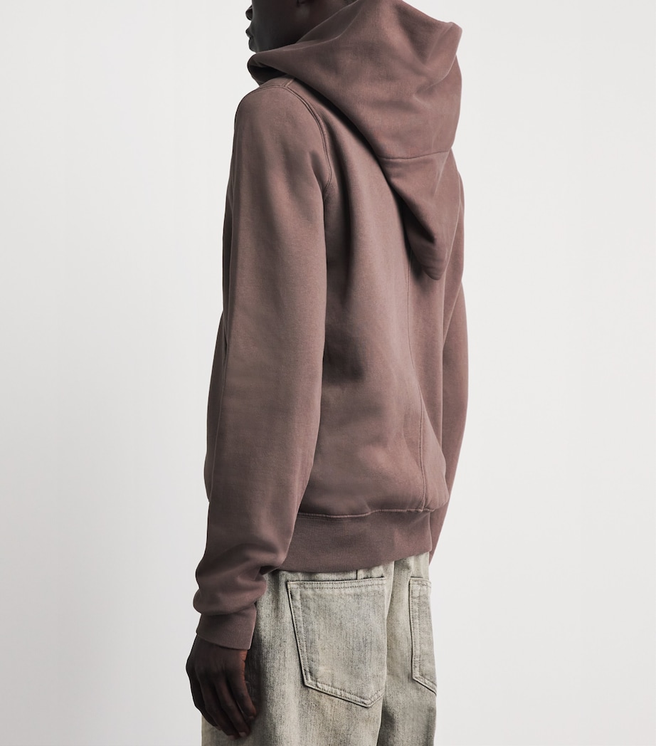 Rick Owens Mens Asymmetric Mountain Hoodie Grape Image 5