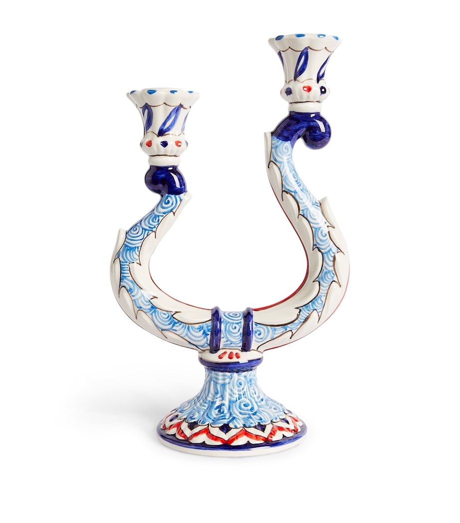 Turquerie Candlestick Holder (30cm) BLUE Image 1