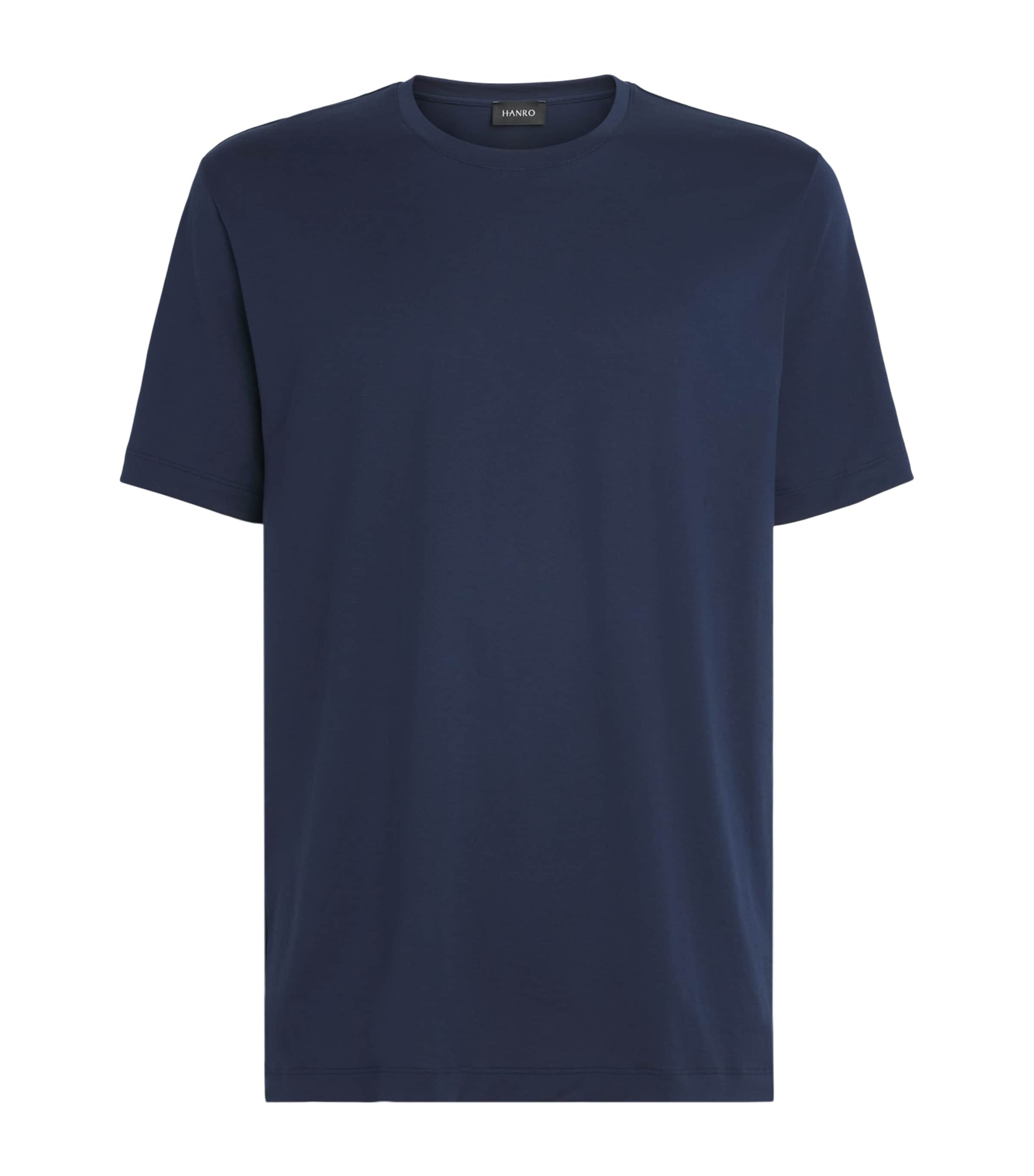 Hanro Mens Cotton Night & Day T-Shirt Deep Navy Image 1