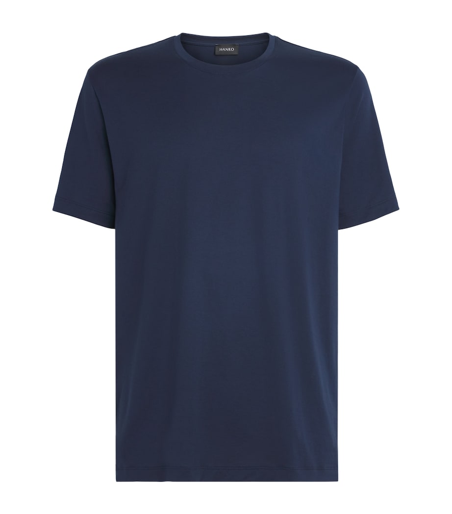 Hanro Mens Cotton Night & Day T-Shirt Deep Navy Image 1