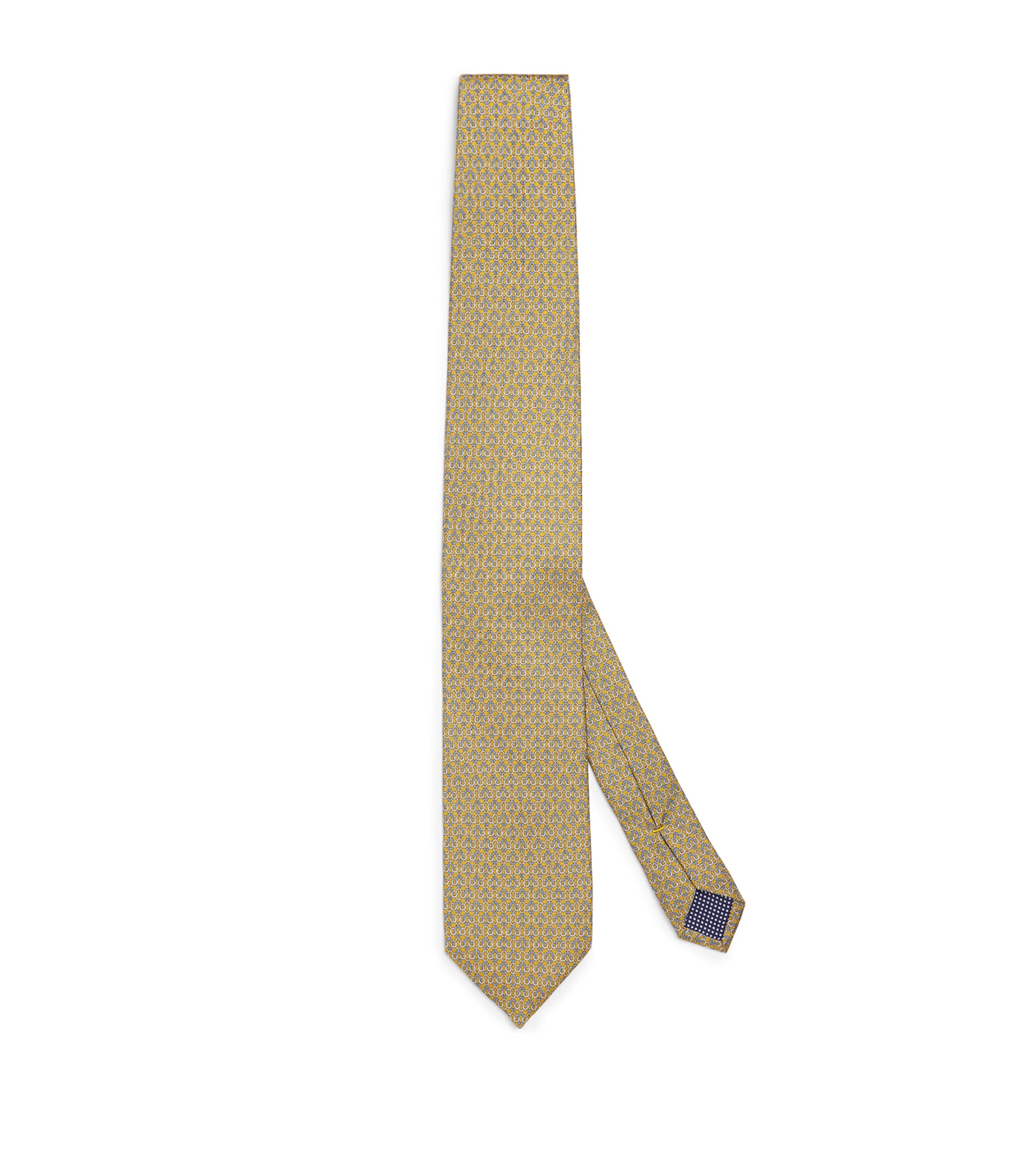 Eton Silk Geometric Print Tie In Yellow