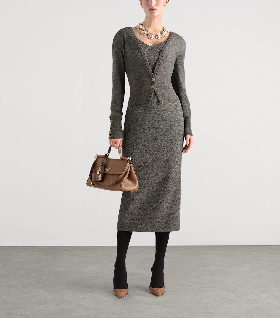 Dolce&Gabbana Womens Wool-Blend Midi Dress Fantasy (not P Image 2