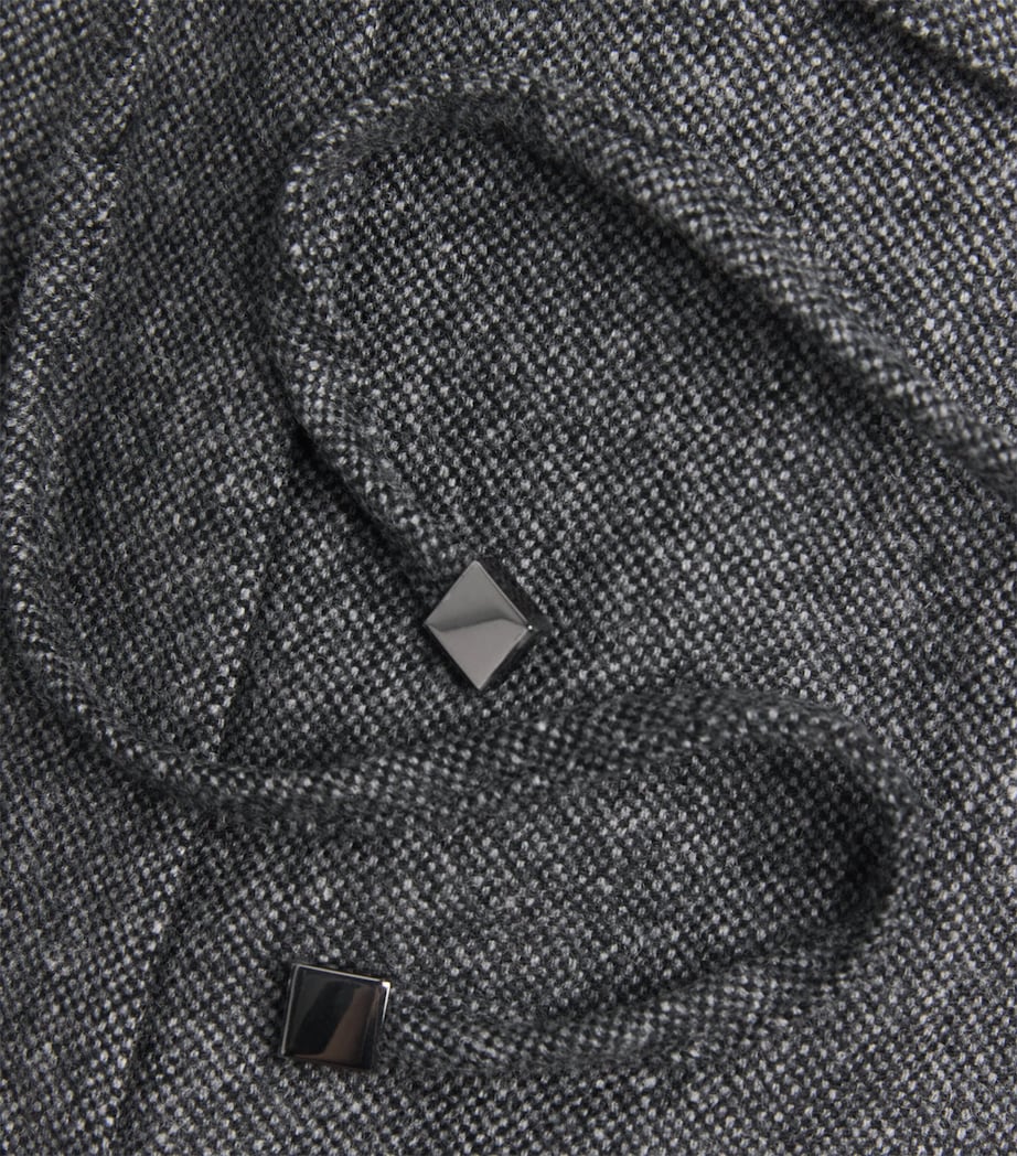 Wool-Cashmere Drawstring Trousers BLACK Image 5