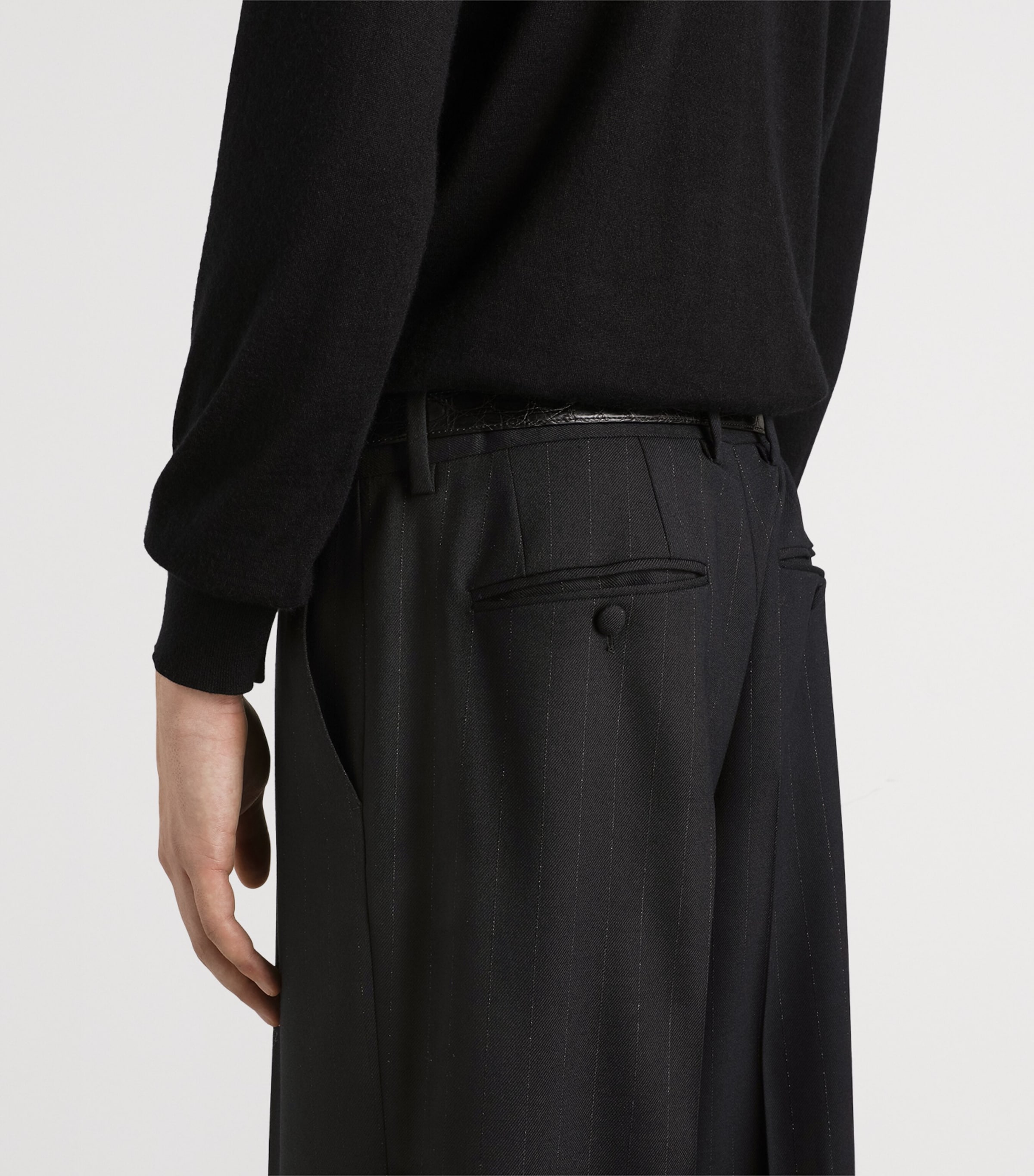 Dolce&Gabbana Mens Virgin Wool-Blend Pinstripe Tailored Trousers Striped Image 5