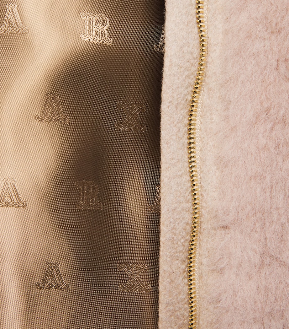 Alpaca-Wool-Silk Cape Poncho BEIGE Image 5