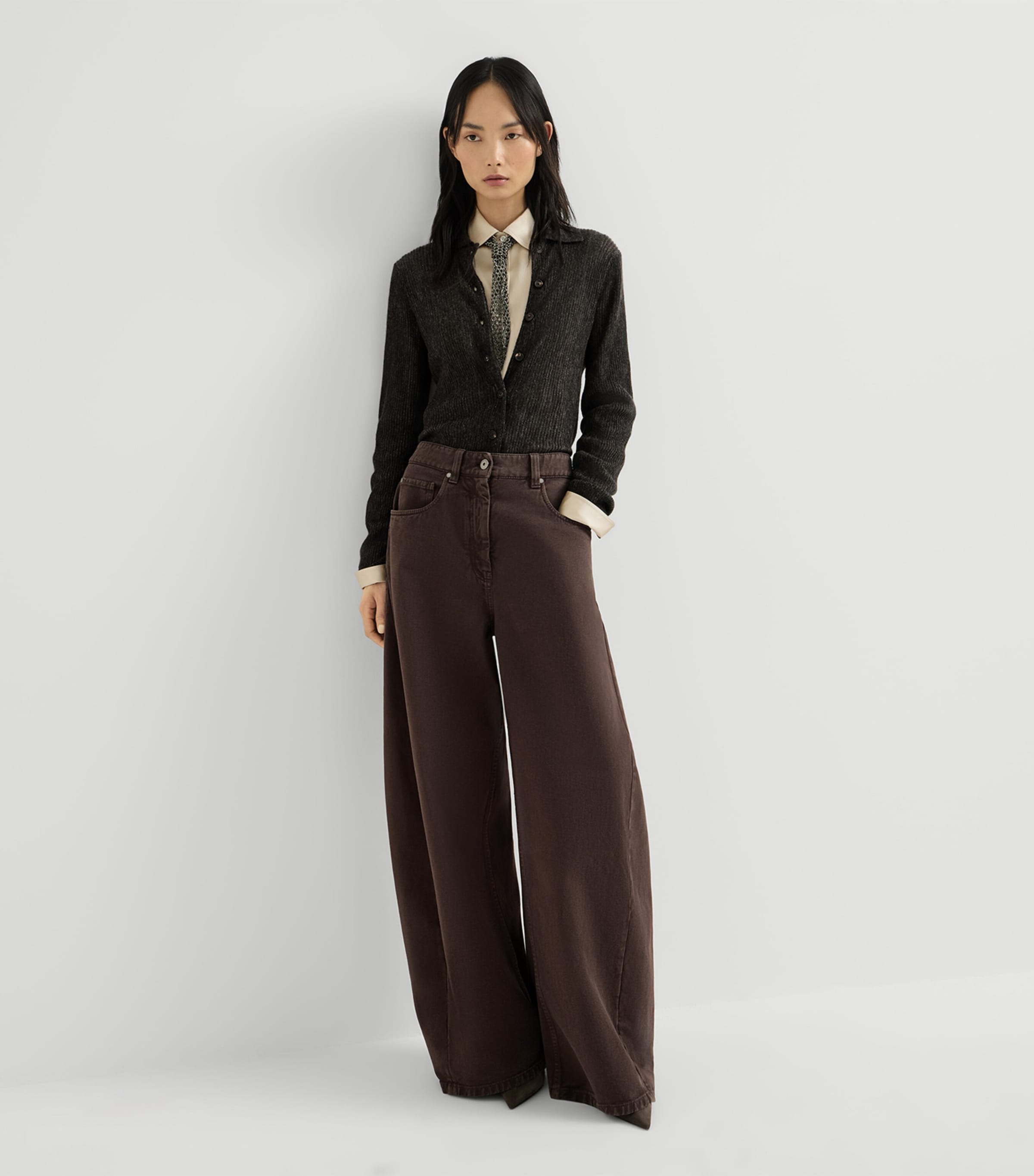 Brunello Cucinelli Womens Wide-Leg Jeans Image 4