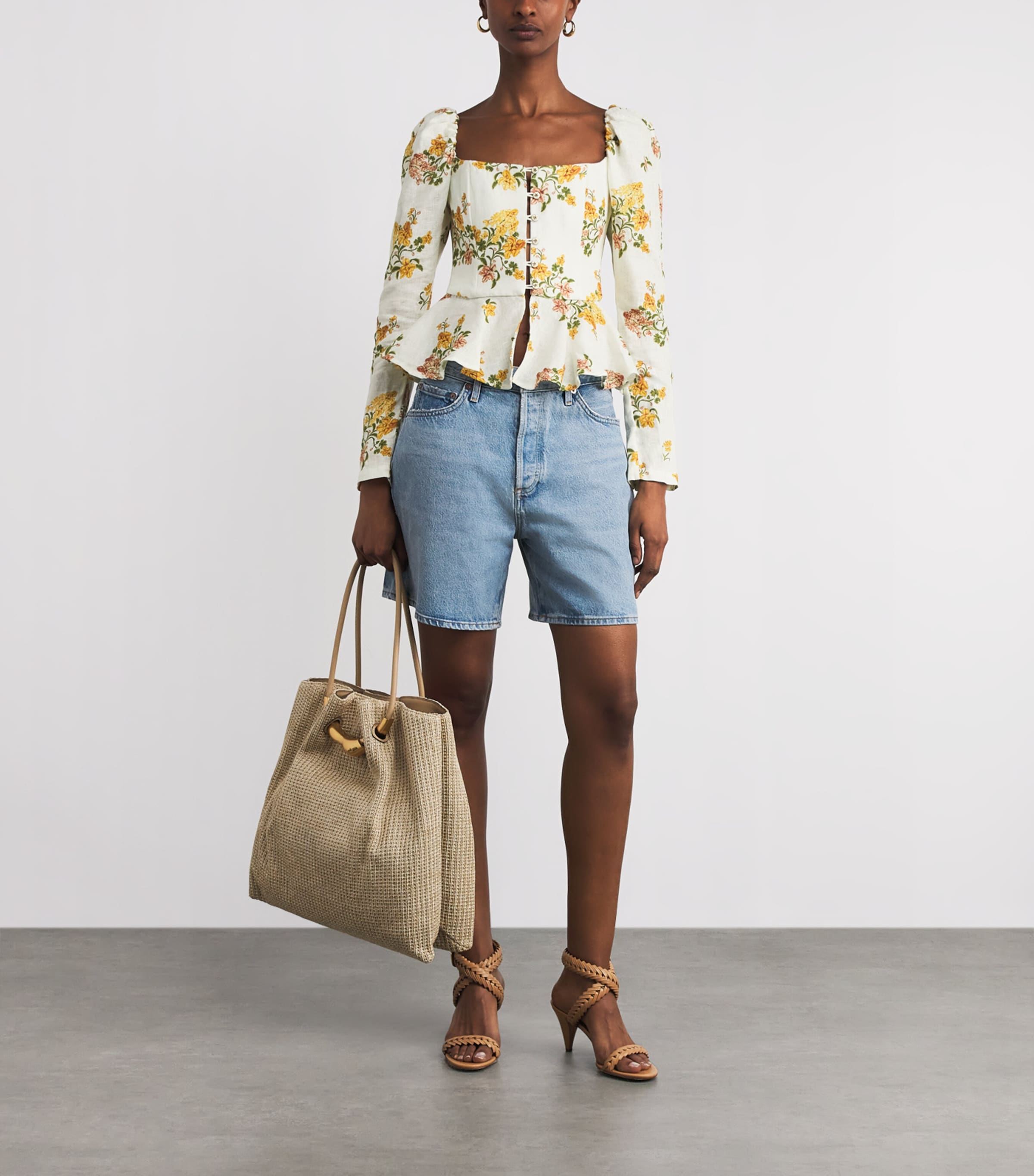 Linen Bromelia Floral Top MULTICOLOR Image 2