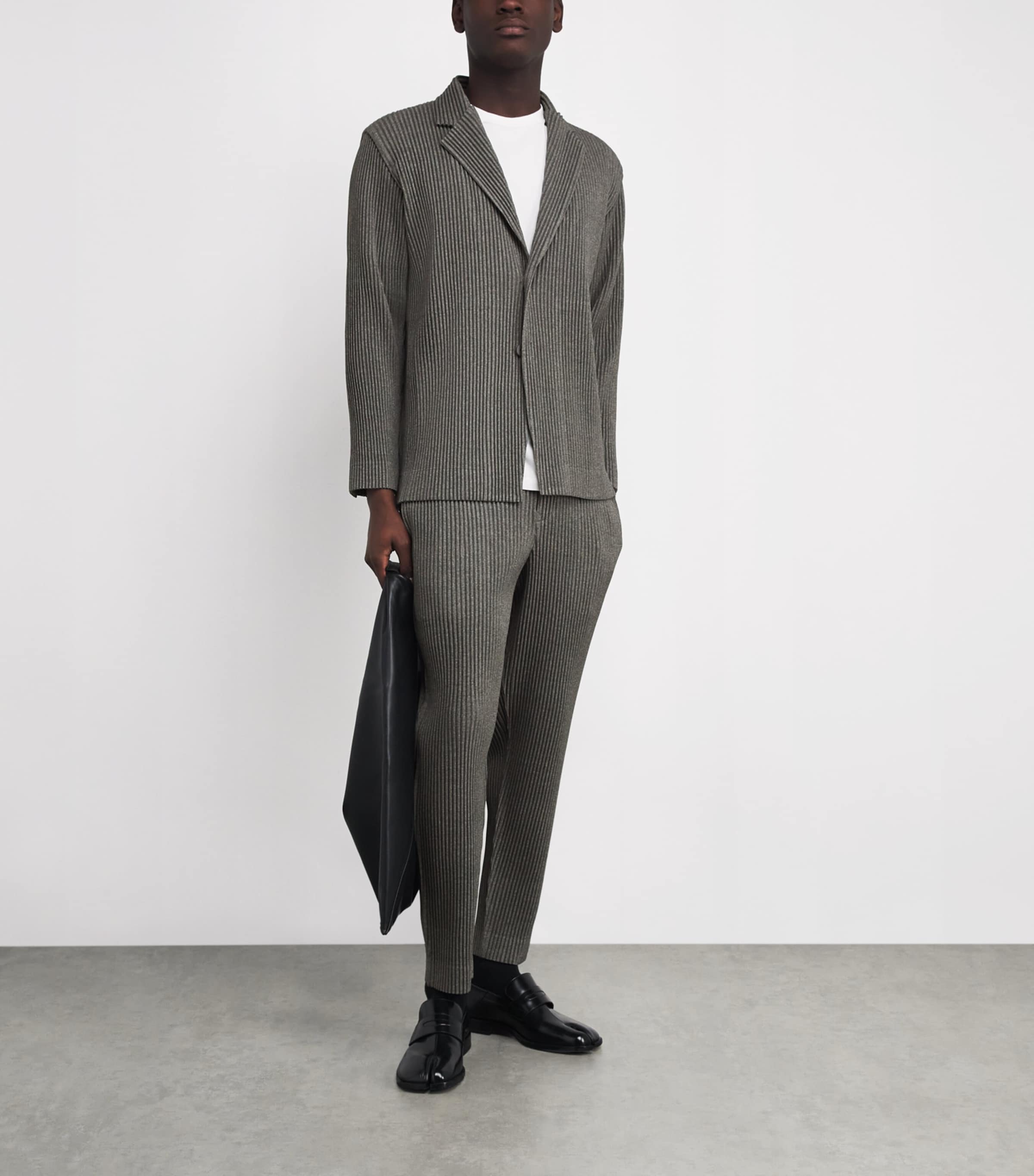 Wool-Effect Pleated Blazer 12-GRAY Image 2