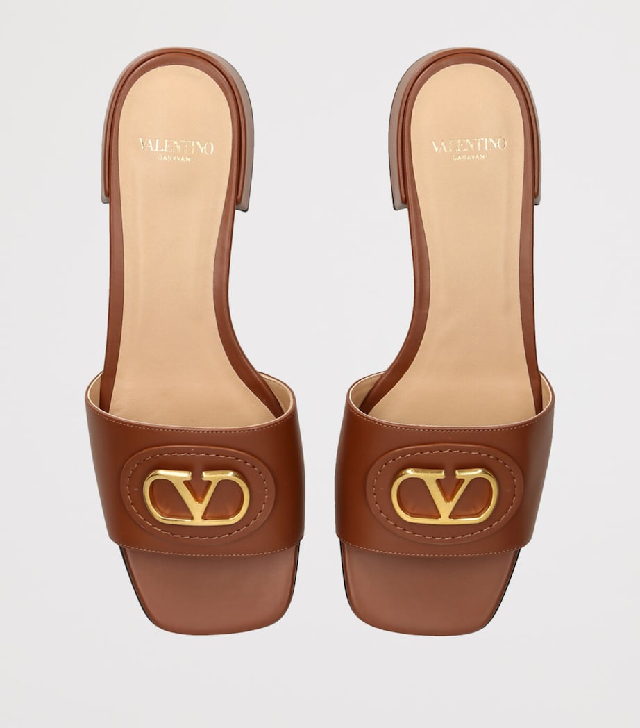 Leather VLogo Slides 20 TAN Image 4
