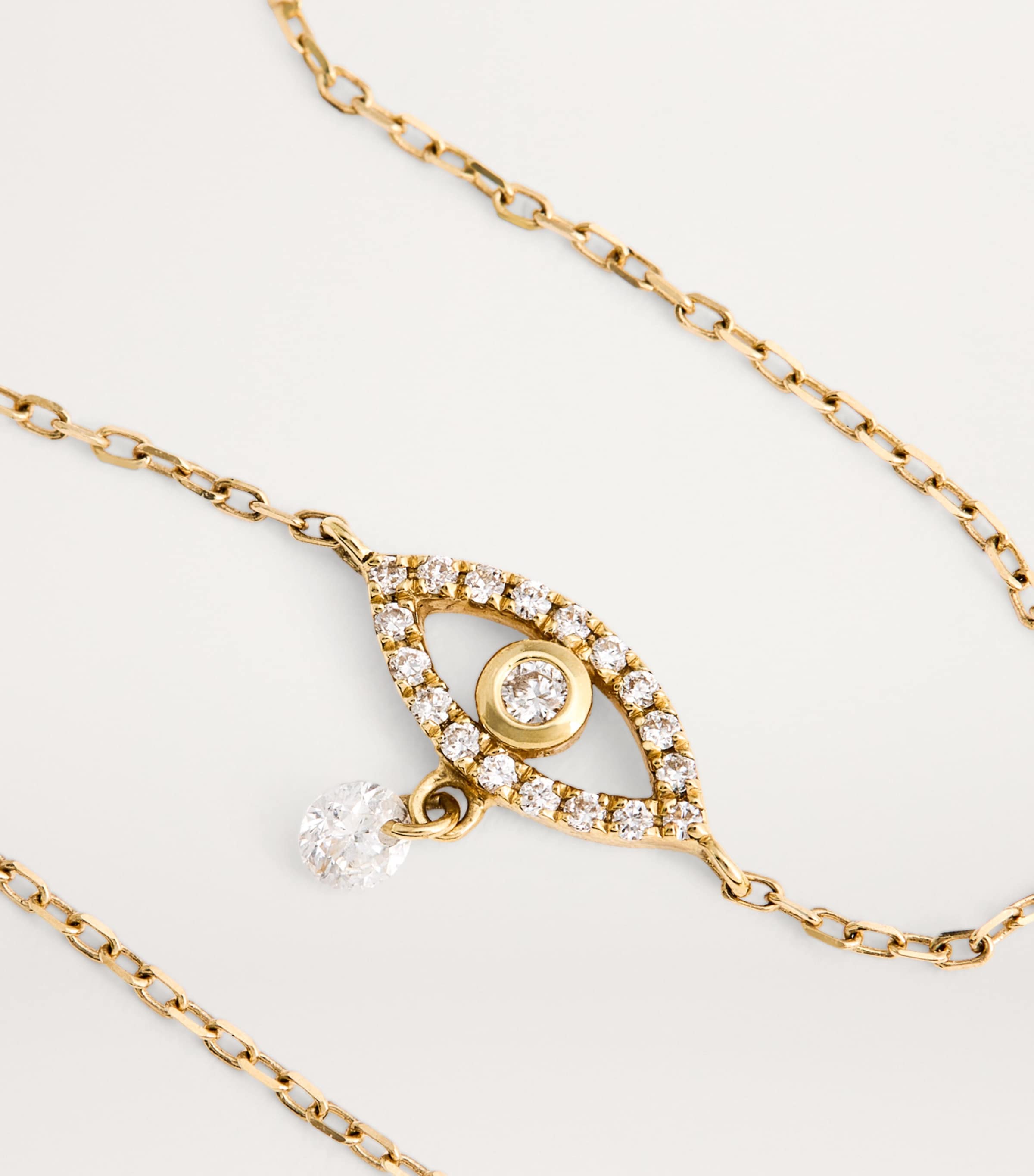 Yellow Gold and Diamond Pavé Evil Eye Bracelet YELLOW GOLD Image 4