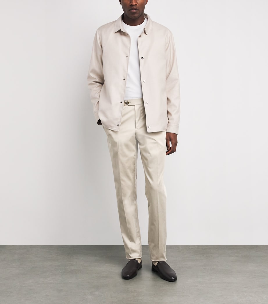 Stretch-Cotton Tailored Trousers 250 CAMEL Image 2