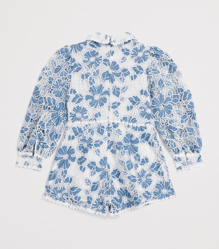 Lace-Denim Lori Playsuit (3-16 Years) BLUE Image 2